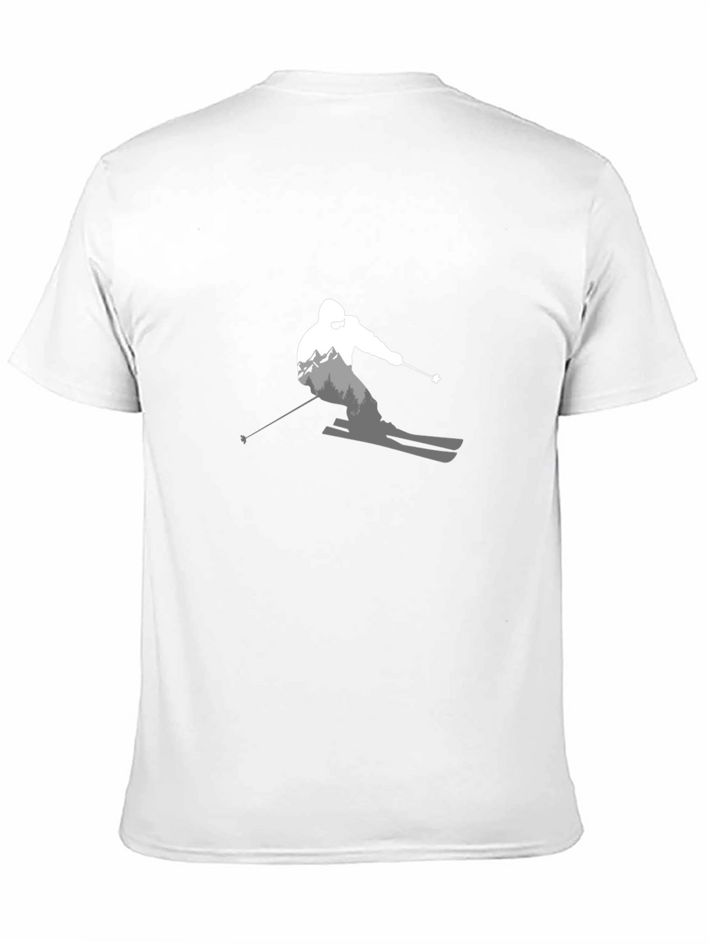Stylish Skier Graphic T-Shirt - Black