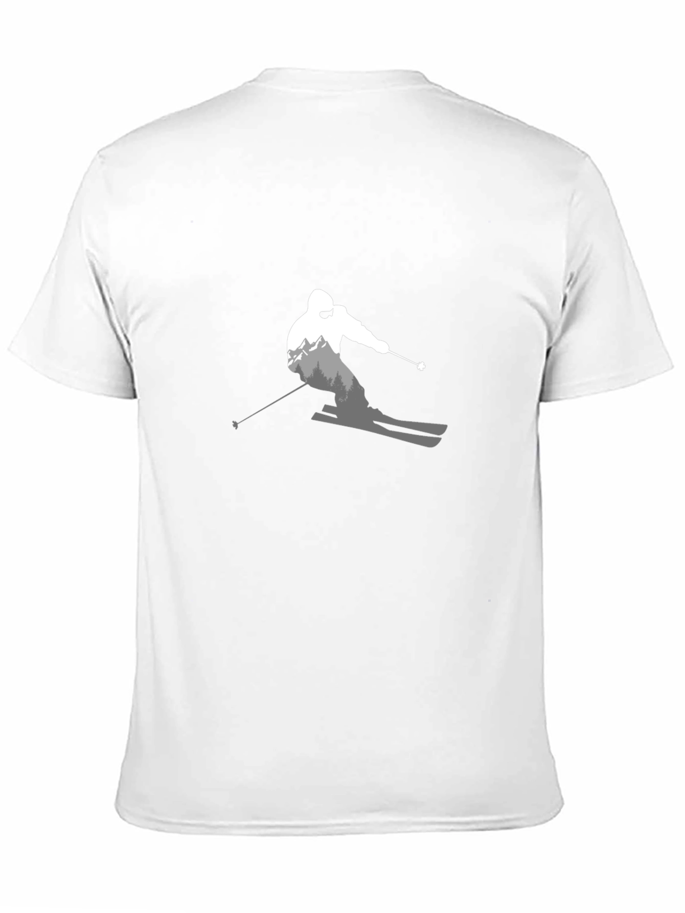 Stylish Skier Graphic T-Shirt - Black