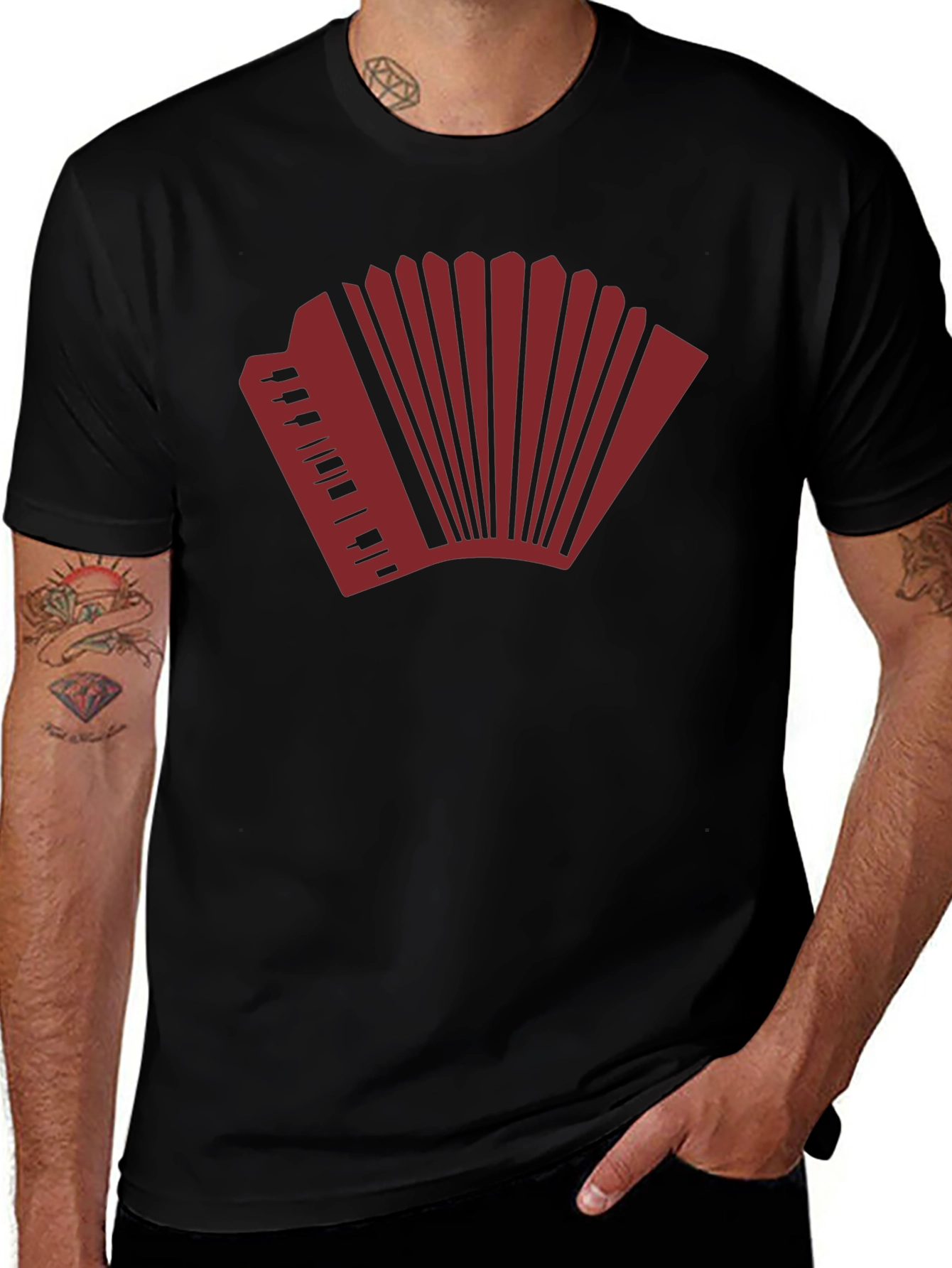Accordion Graphic T-Shirt - Music Lover Tee