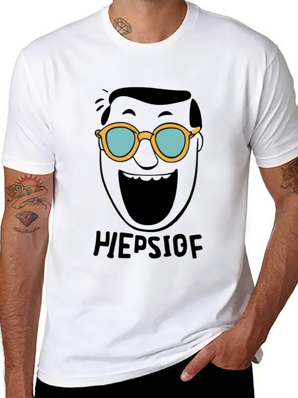 Heepslof Tee: Bold Graphic Print Black T-Shirt
