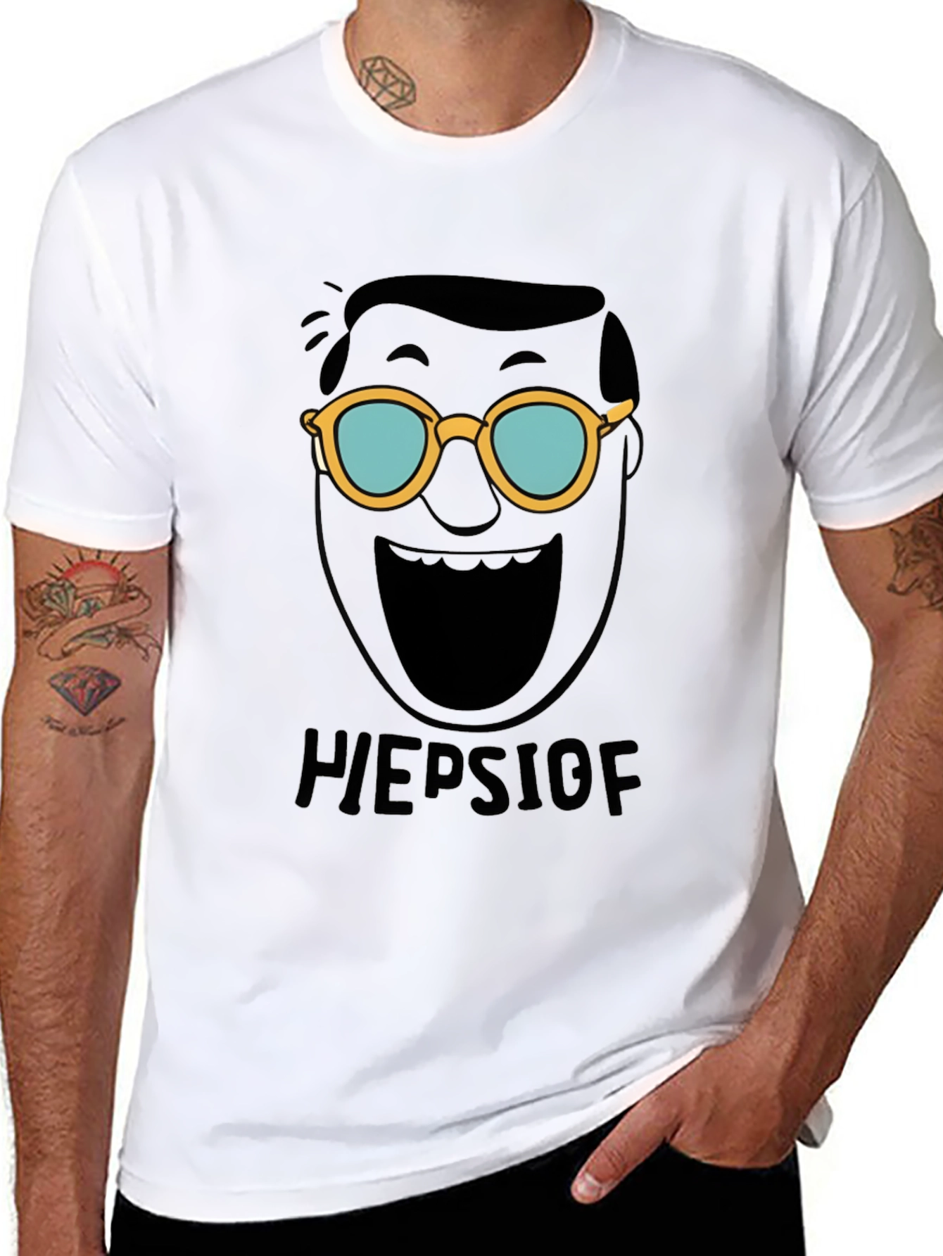 Heepslof Tee: Bold Graphic Print Black T-Shirt