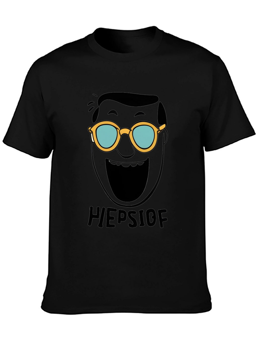 Heepslof Tee: Bold Graphic Print Black T-Shirt