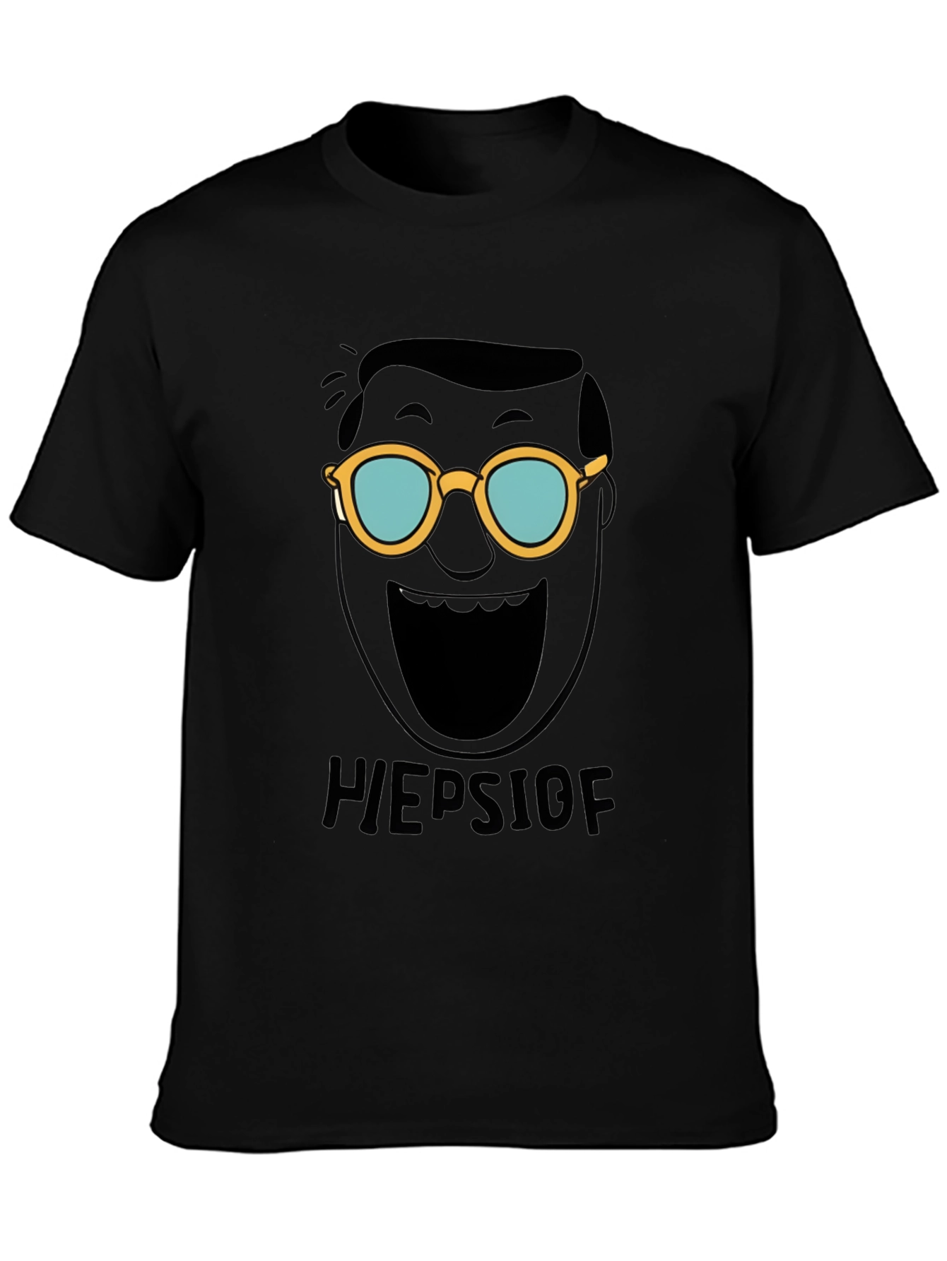 Heepslof Tee: Bold Graphic Print Black T-Shirt