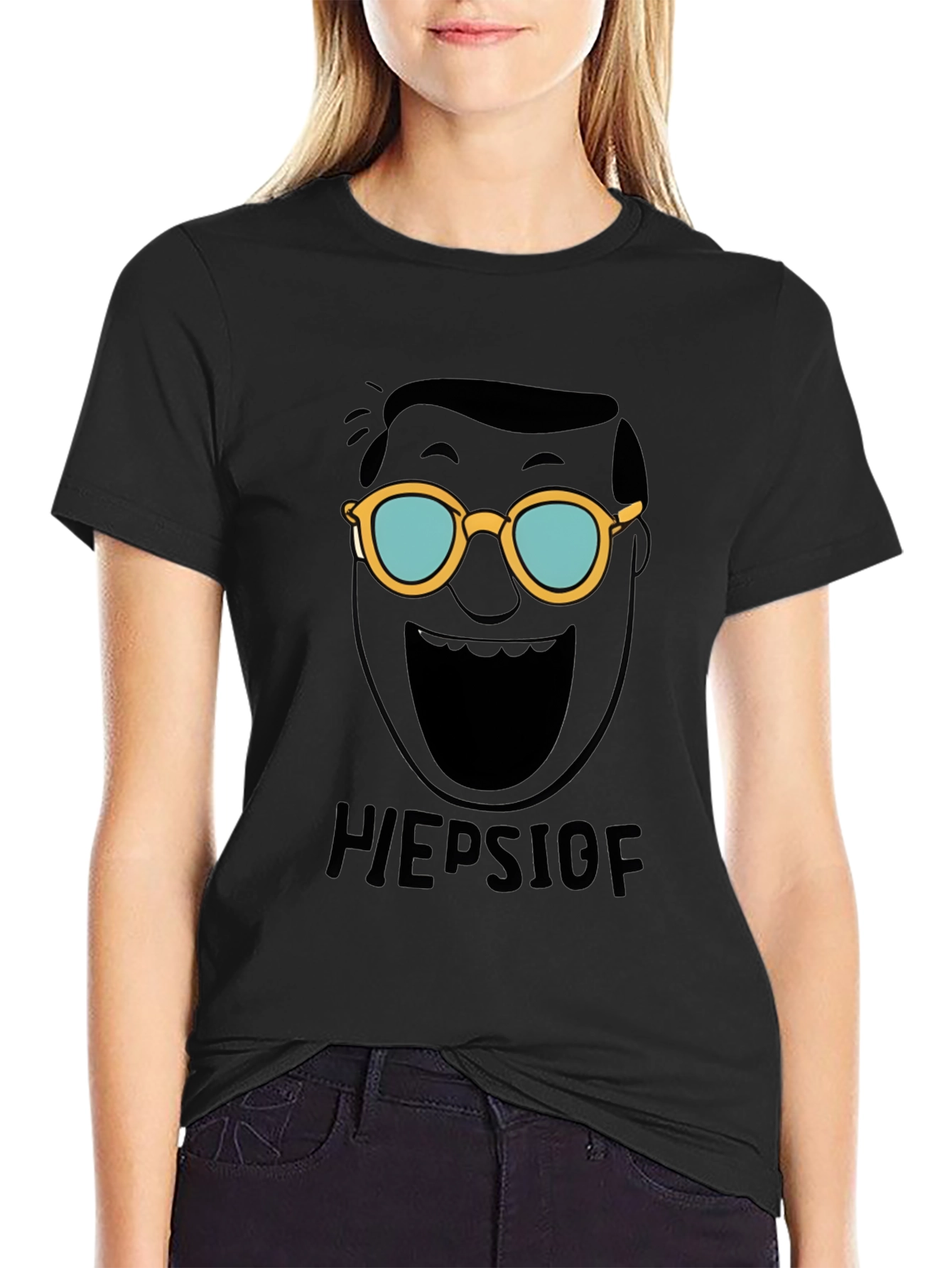 Heepslof Tee: Bold Graphic Print Black T-Shirt