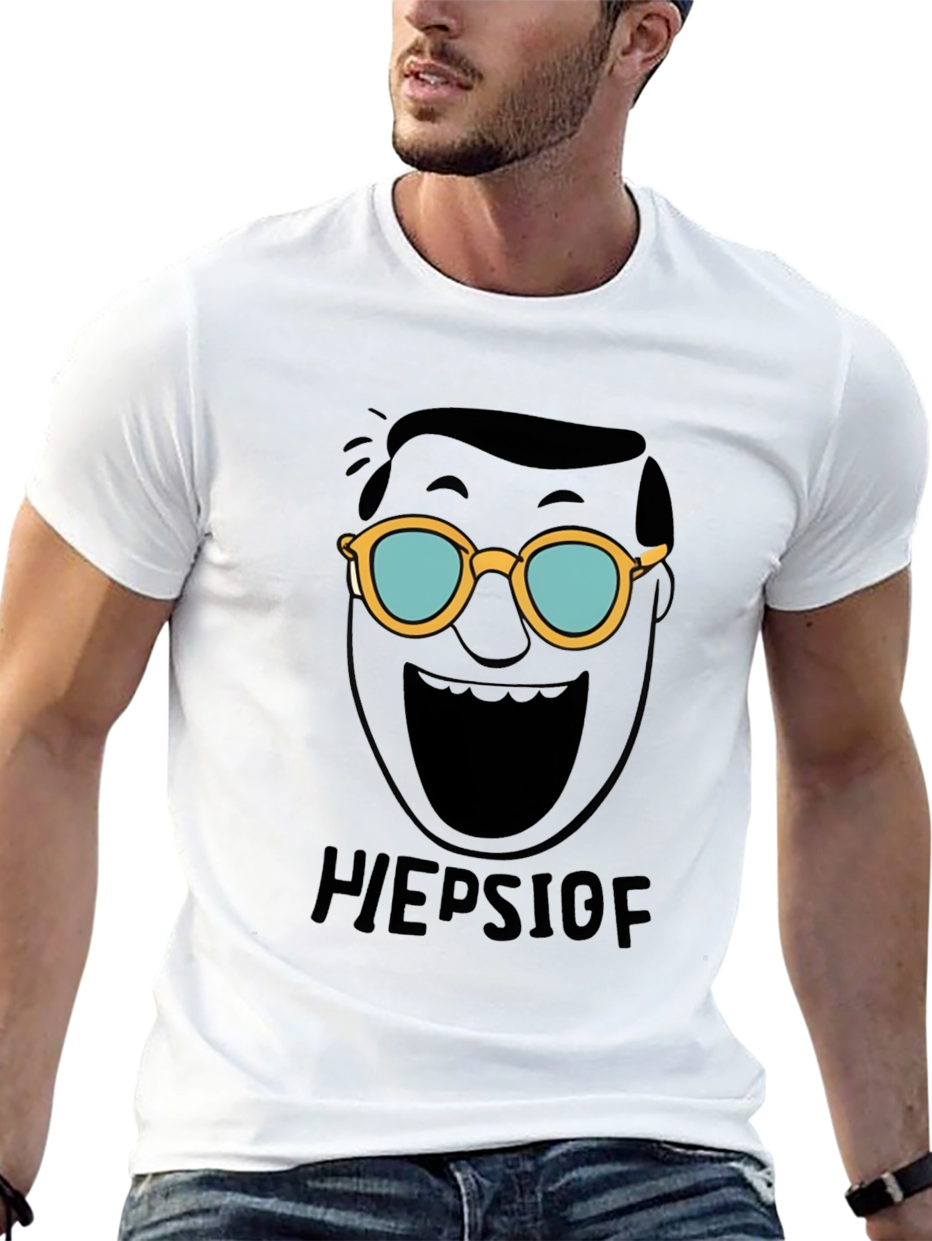 Heepslof Tee: Bold Graphic Print Black T-Shirt