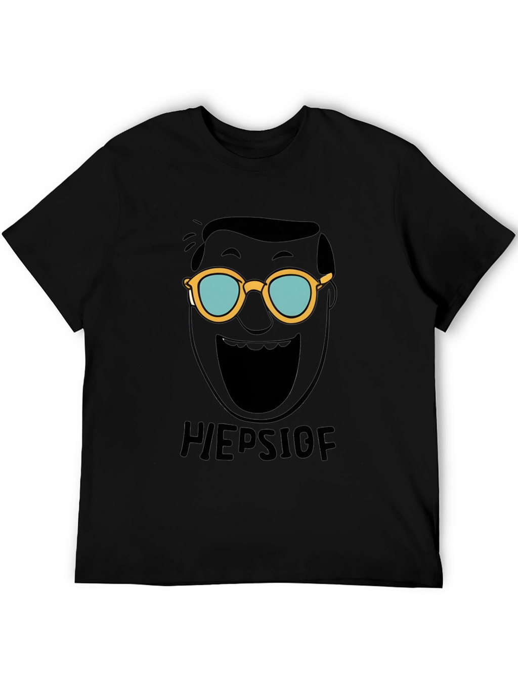 Heepslof Tee: Bold Graphic Print Black T-Shirt