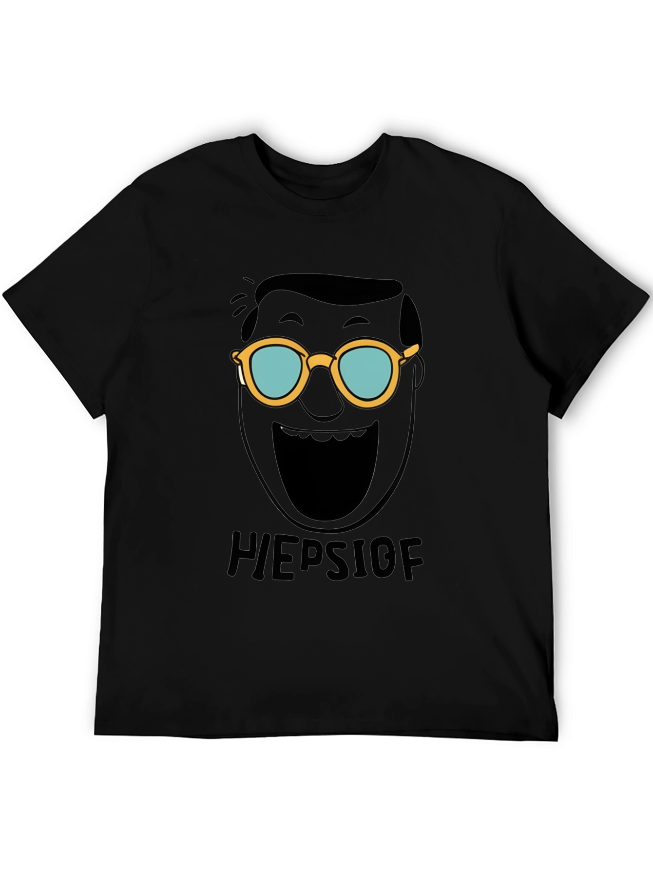 Heepslof Tee: Bold Graphic Print Black T-Shirt