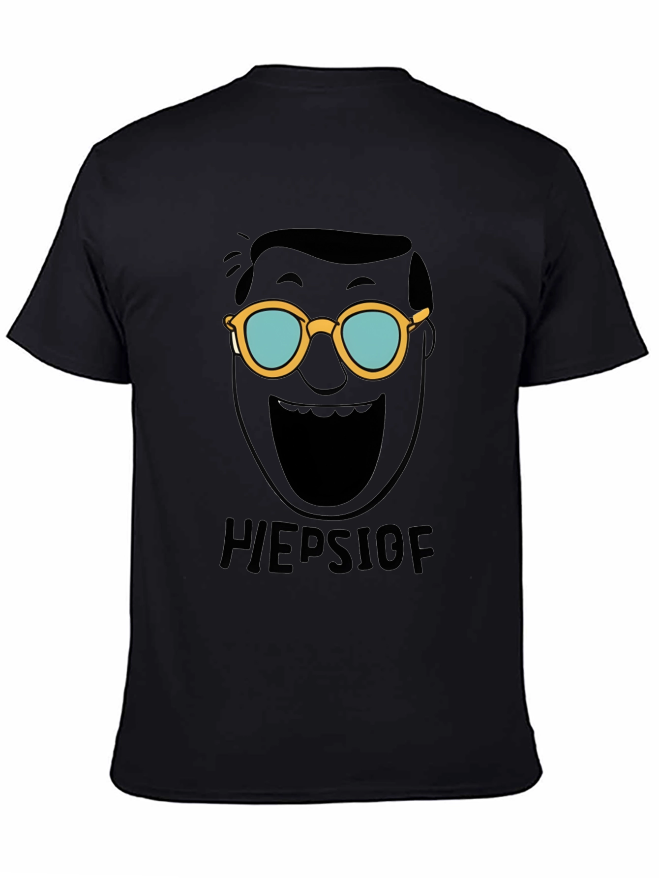 Heepslof Tee: Bold Graphic Print Black T-Shirt