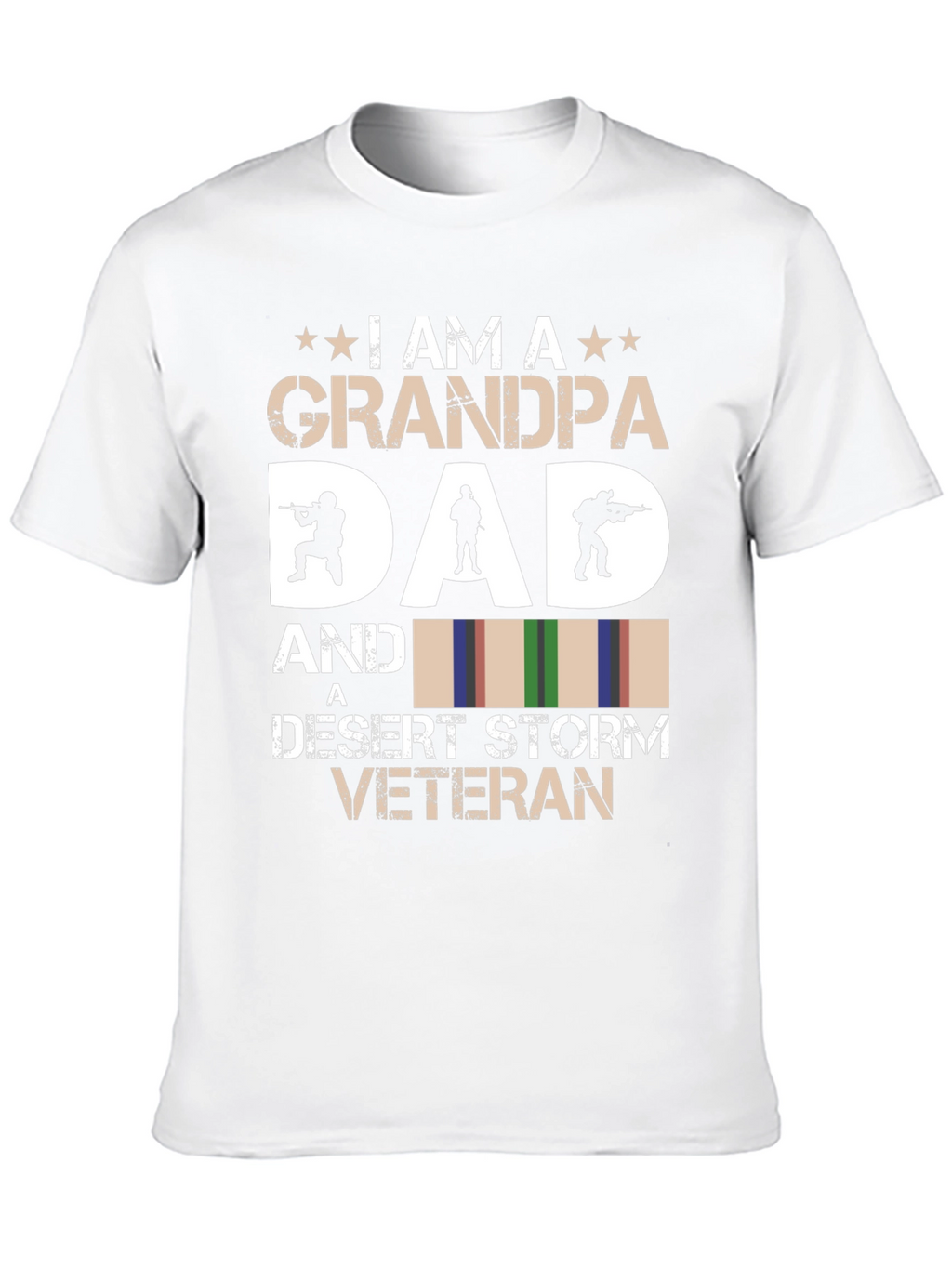 Grandpa Dad Desert Storm Veteran Black Graphic T-Shirt