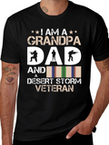 Grandpa Dad Desert Storm Veteran Black Graphic T-Shirt