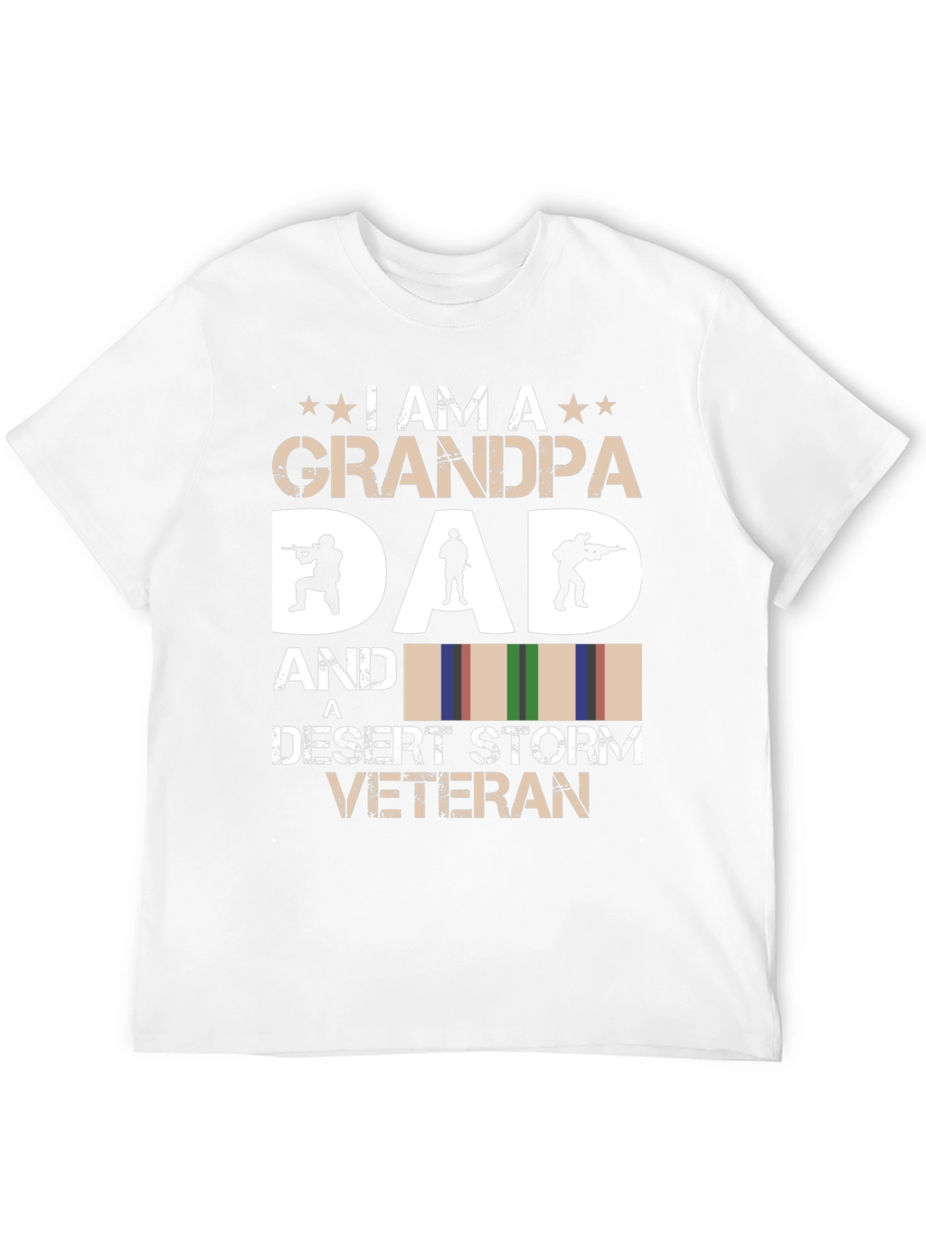 Grandpa Dad Desert Storm Veteran Black Graphic T-Shirt