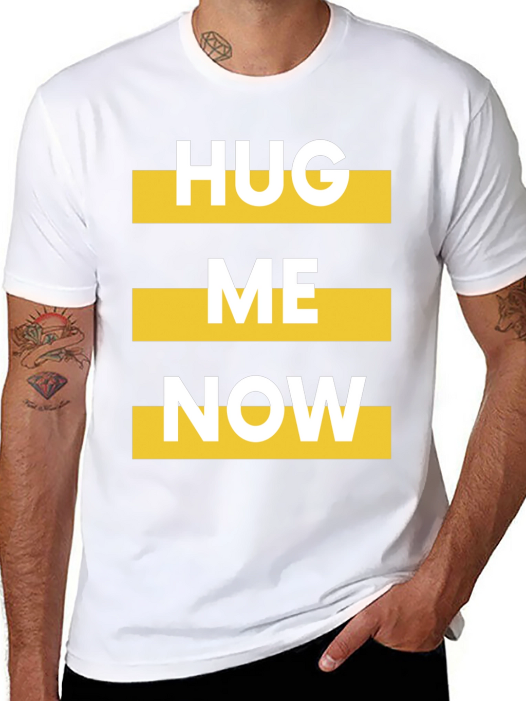 Hug Me Now Graphic Tee - Bold Statement T-Shirt