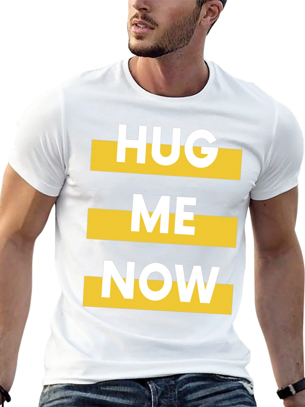 Hug Me Now Graphic Tee - Bold Statement T-Shirt