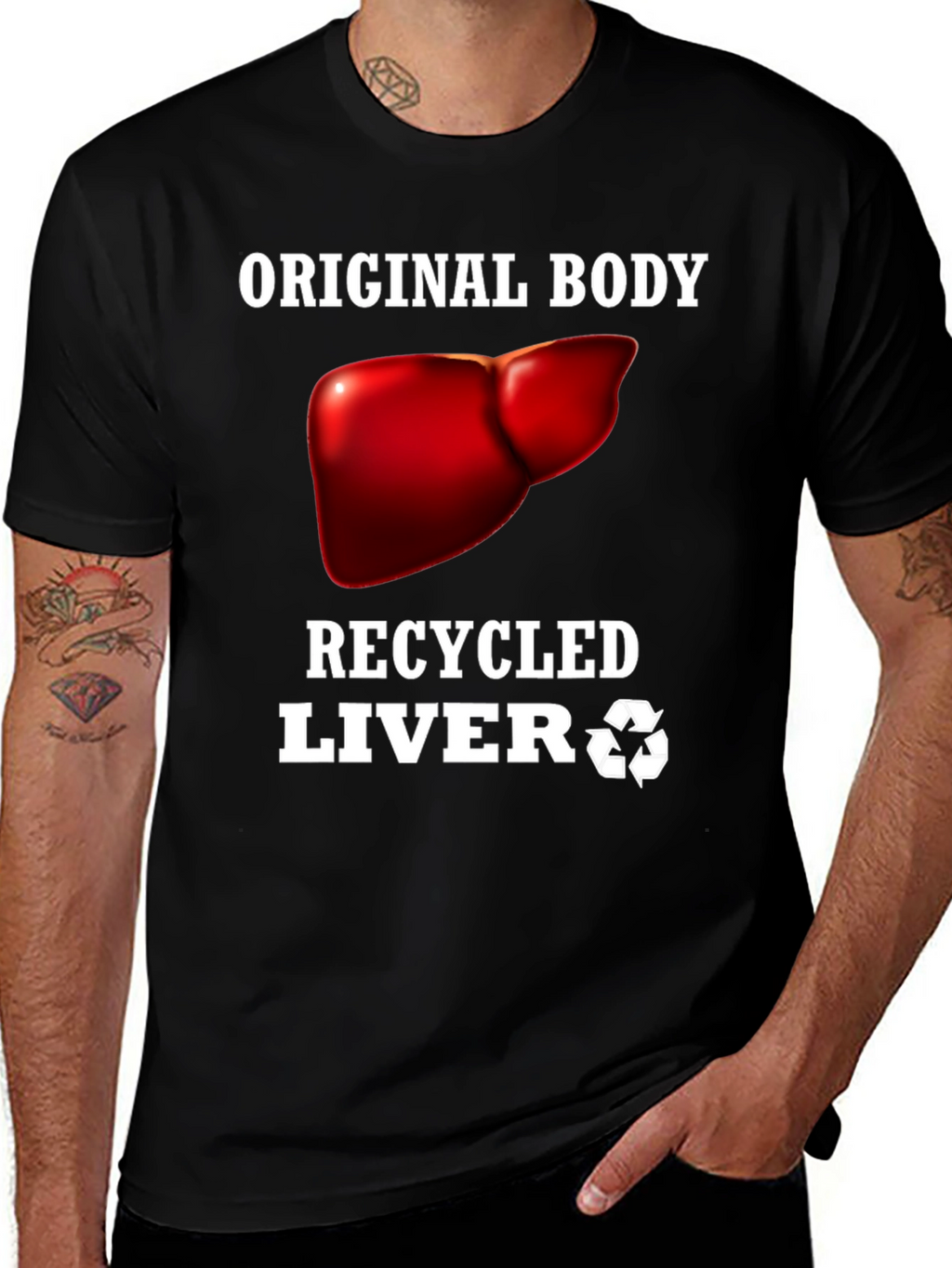 Recycled Liver Graphic Tee - Black Humor T-Shirt