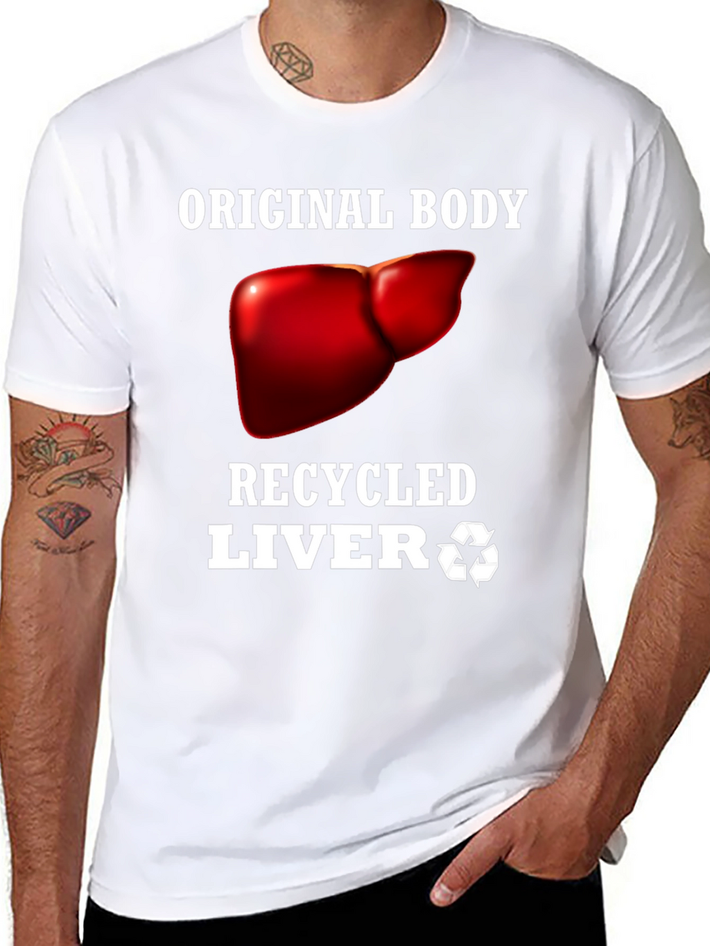 Recycled Liver Graphic Tee - Black Humor T-Shirt