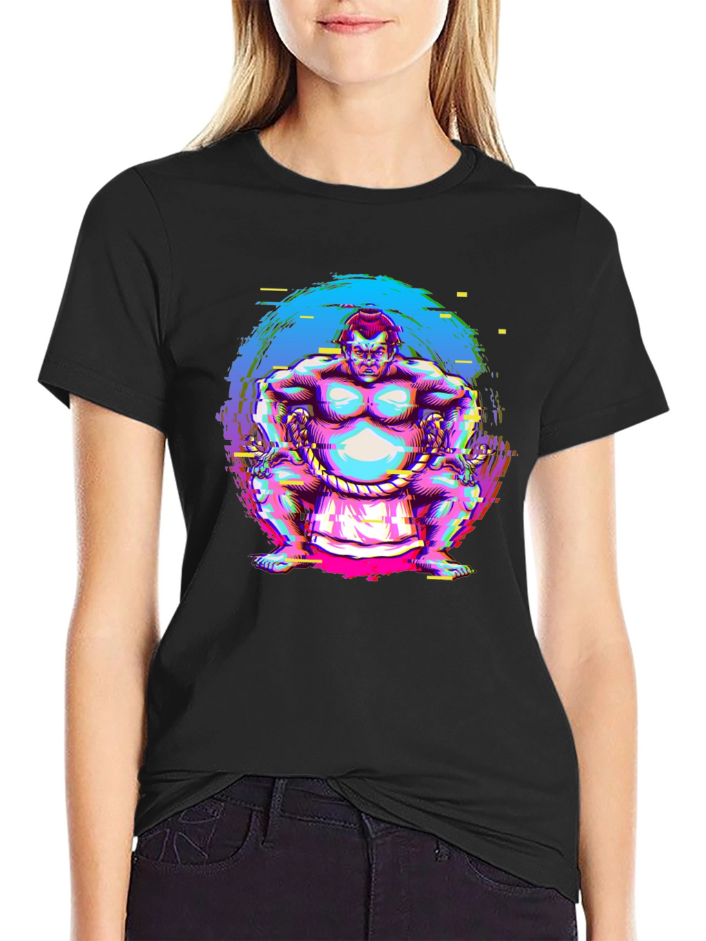 Sumo Wrestler Graphic Tee - Black