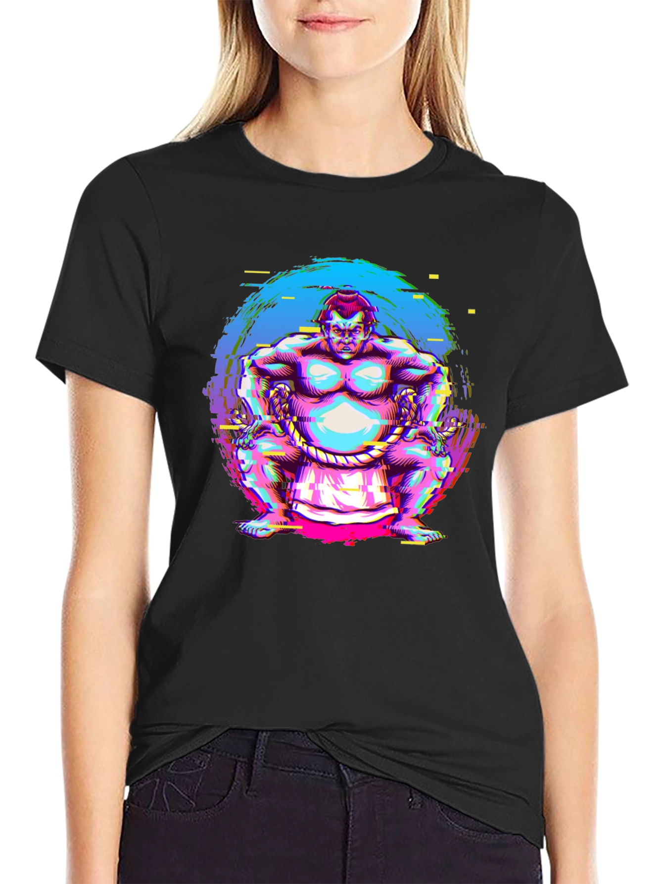 Sumo Wrestler Graphic Tee - Black