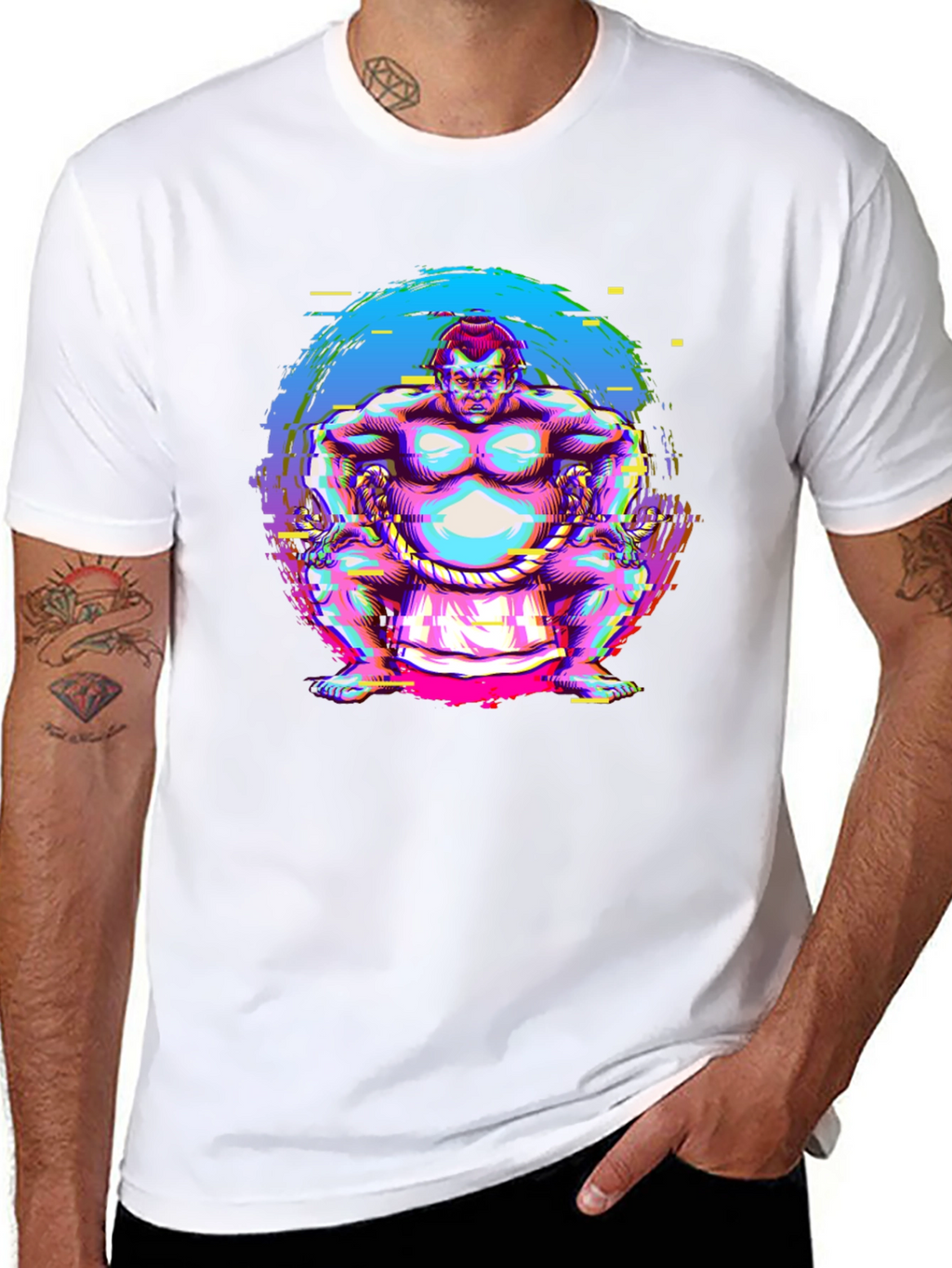 Sumo Wrestler Graphic Tee - Black