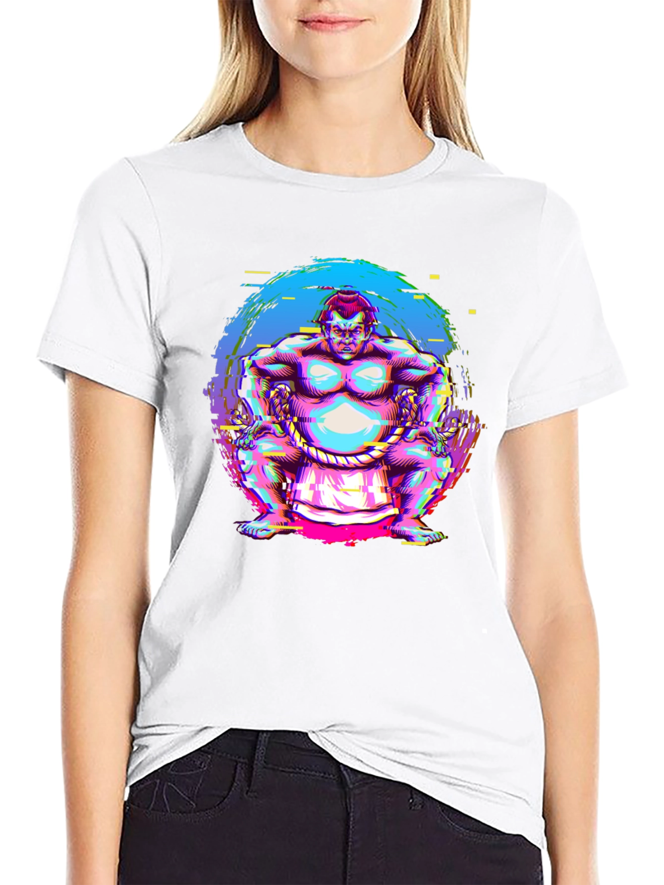 Sumo Wrestler Graphic Tee - Black