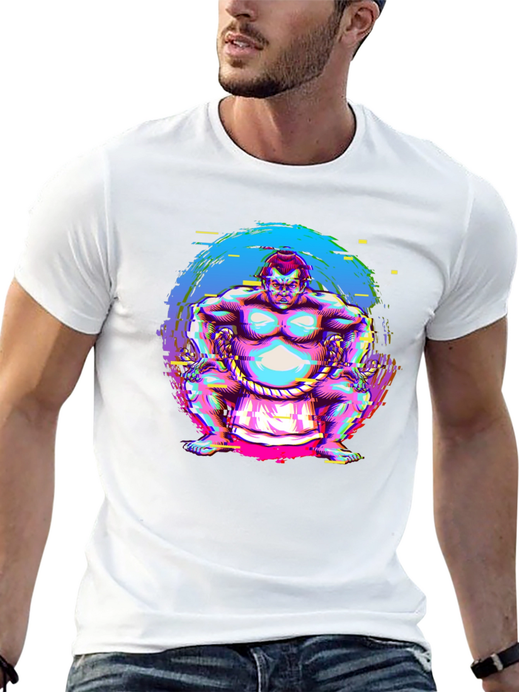 Sumo Wrestler Graphic Tee - Black