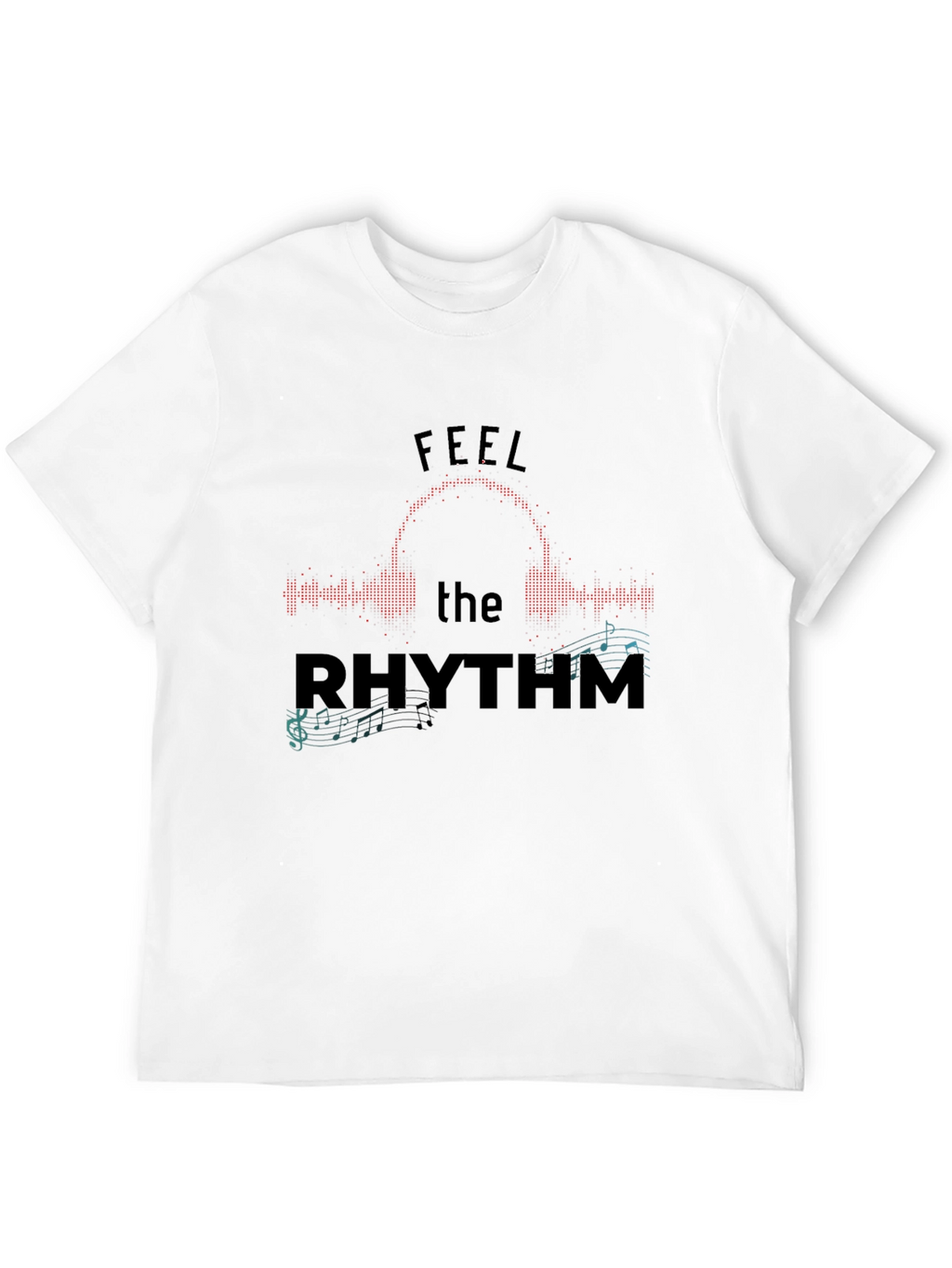 Feel the Rhythm Graphic Print Mens Black T-Shirt