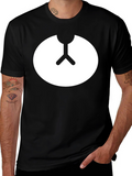 Minimalist Bear Symbol Black Crew Neck Tee