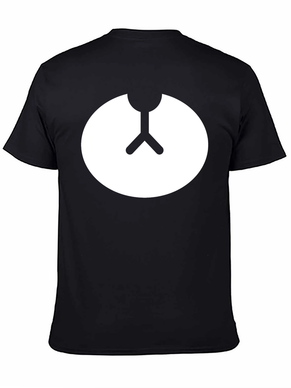 Minimalist Bear Symbol Black Crew Neck Tee