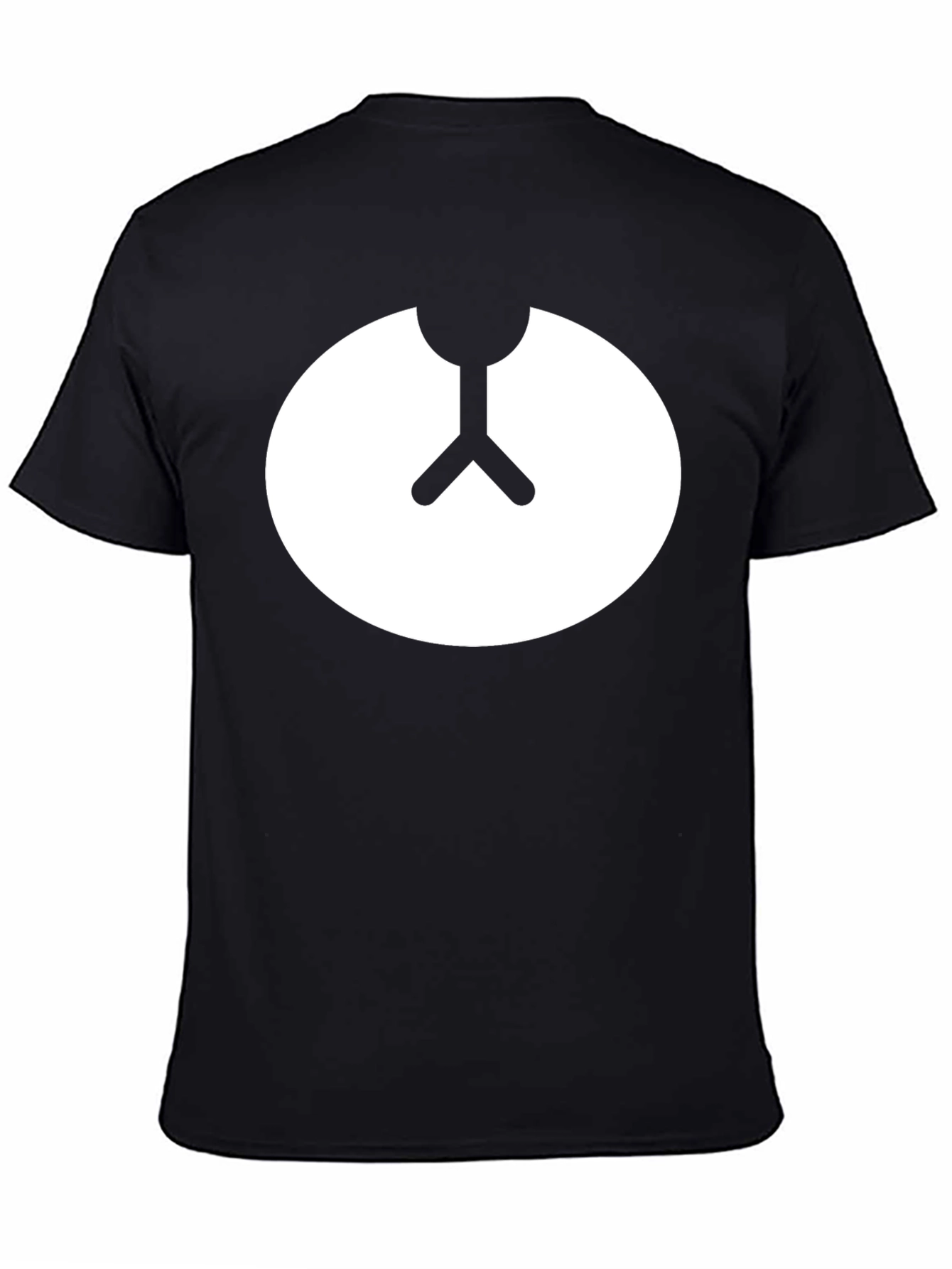 Minimalist Bear Symbol Black Crew Neck Tee