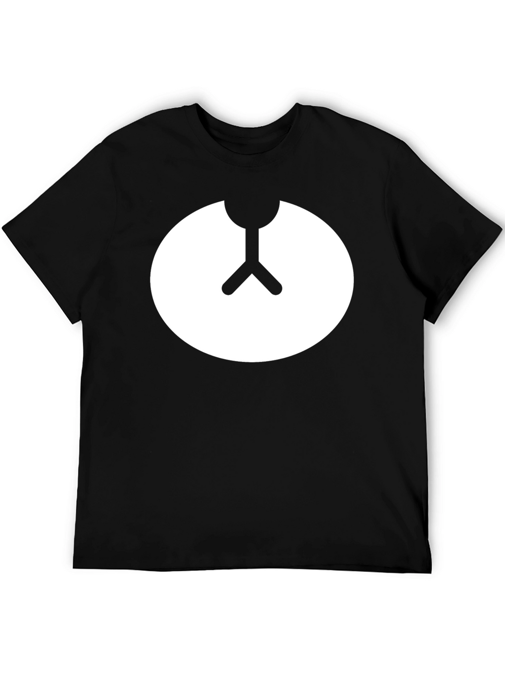 Minimalist Bear Symbol Black Crew Neck Tee
