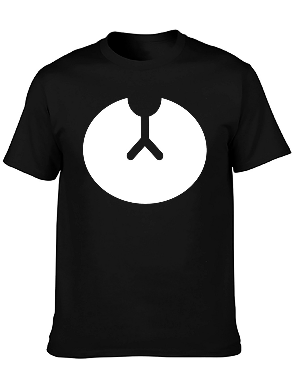 Minimalist Bear Symbol Black Crew Neck Tee
