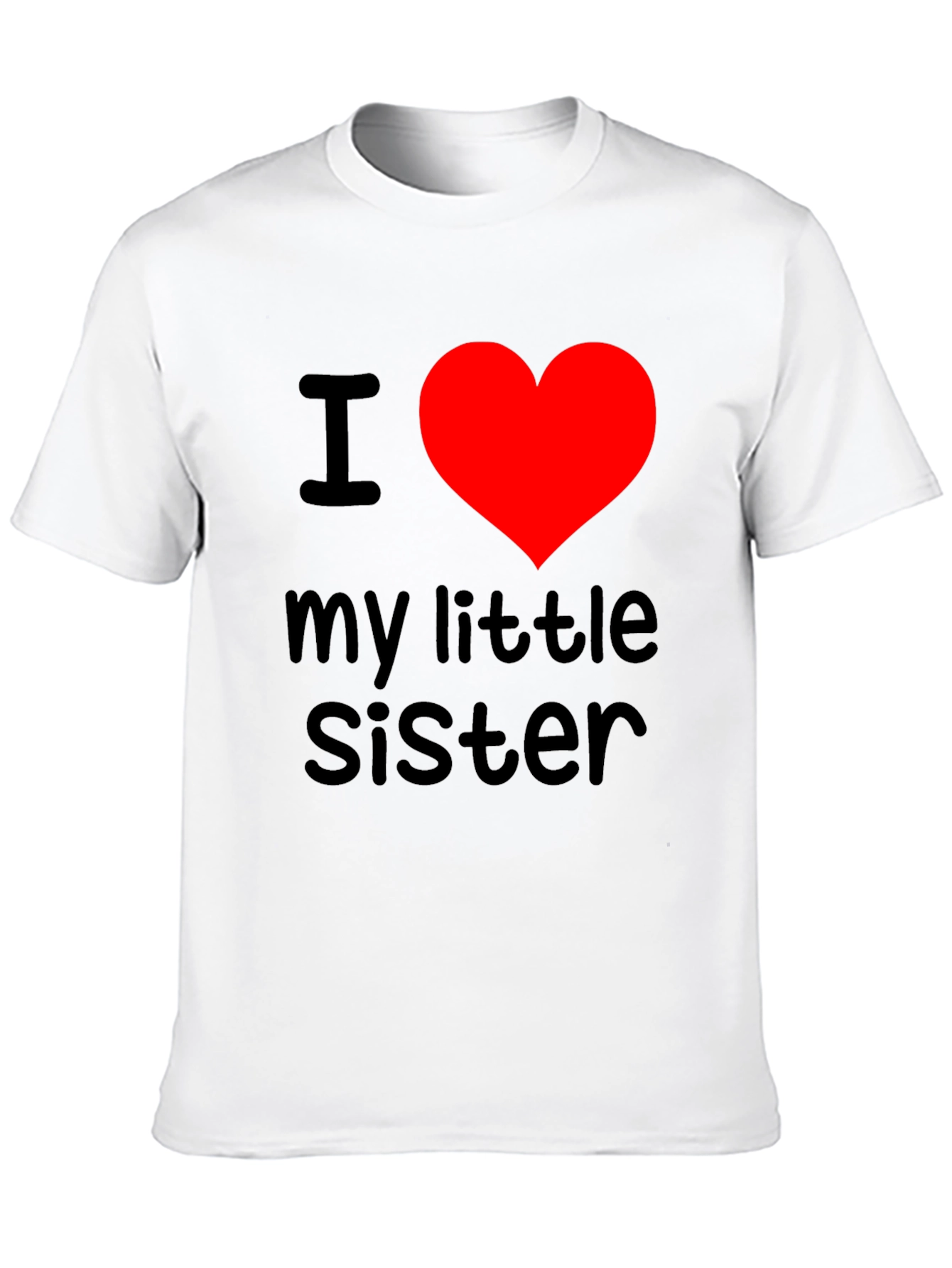 I Heart My Little Sister T-Shirt - Black