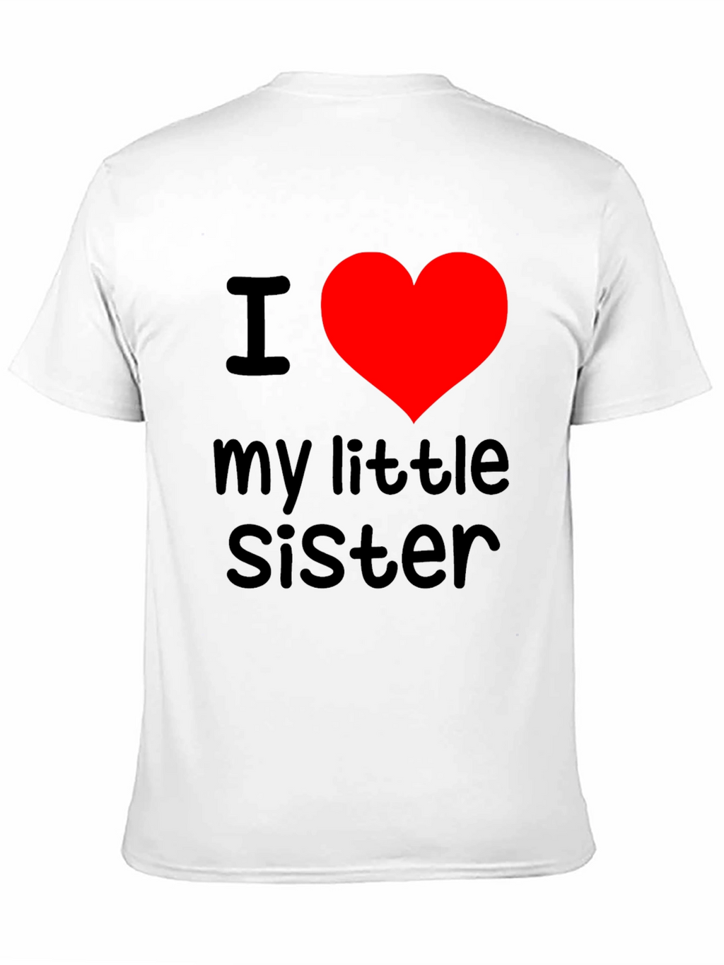 I Heart My Little Sister T-Shirt - Black