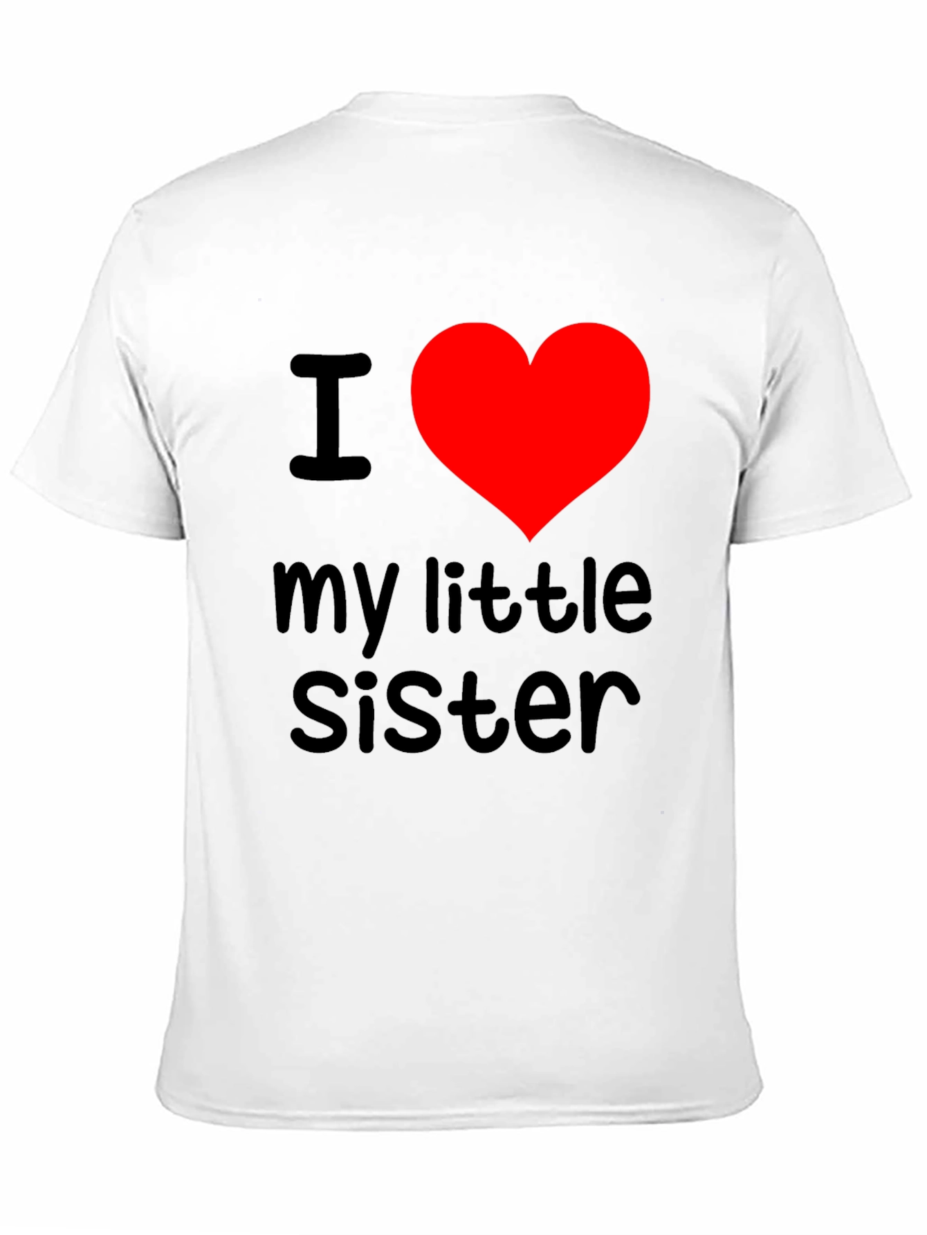 I Heart My Little Sister T-Shirt - Black