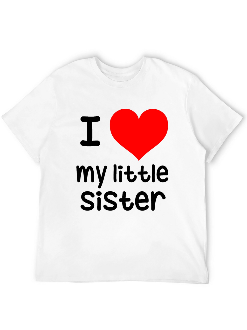 I Heart My Little Sister T-Shirt - Black