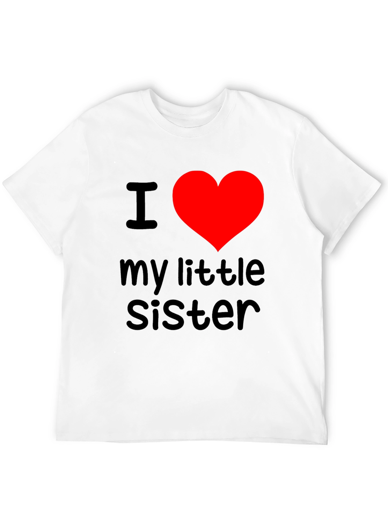 I Heart My Little Sister T-Shirt - Black
