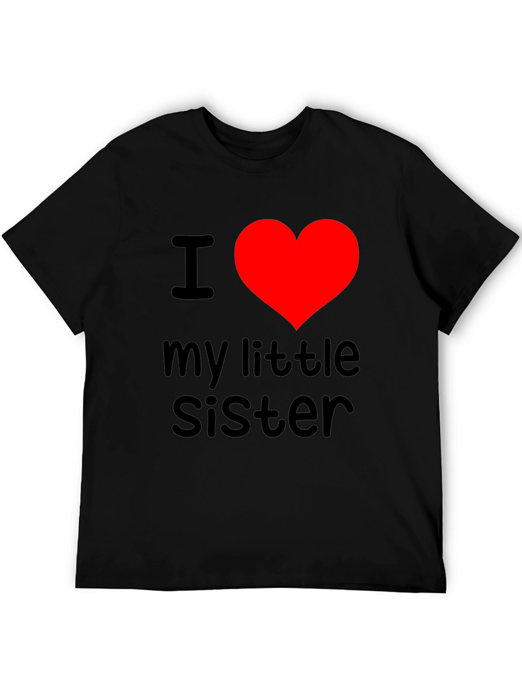 I Heart My Little Sister T-Shirt - Black