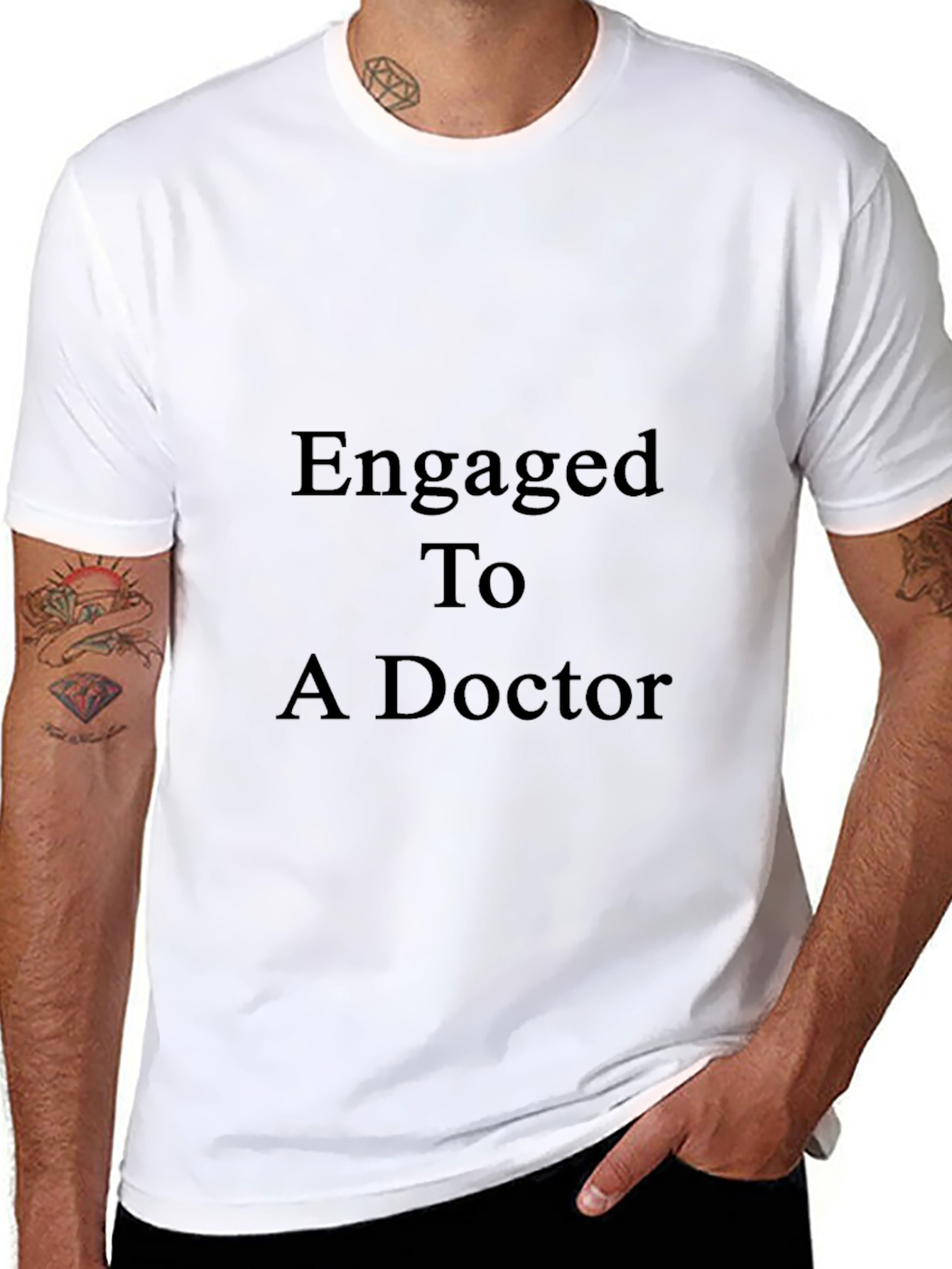 Engaged to a Doctor T-Shirt - Black
