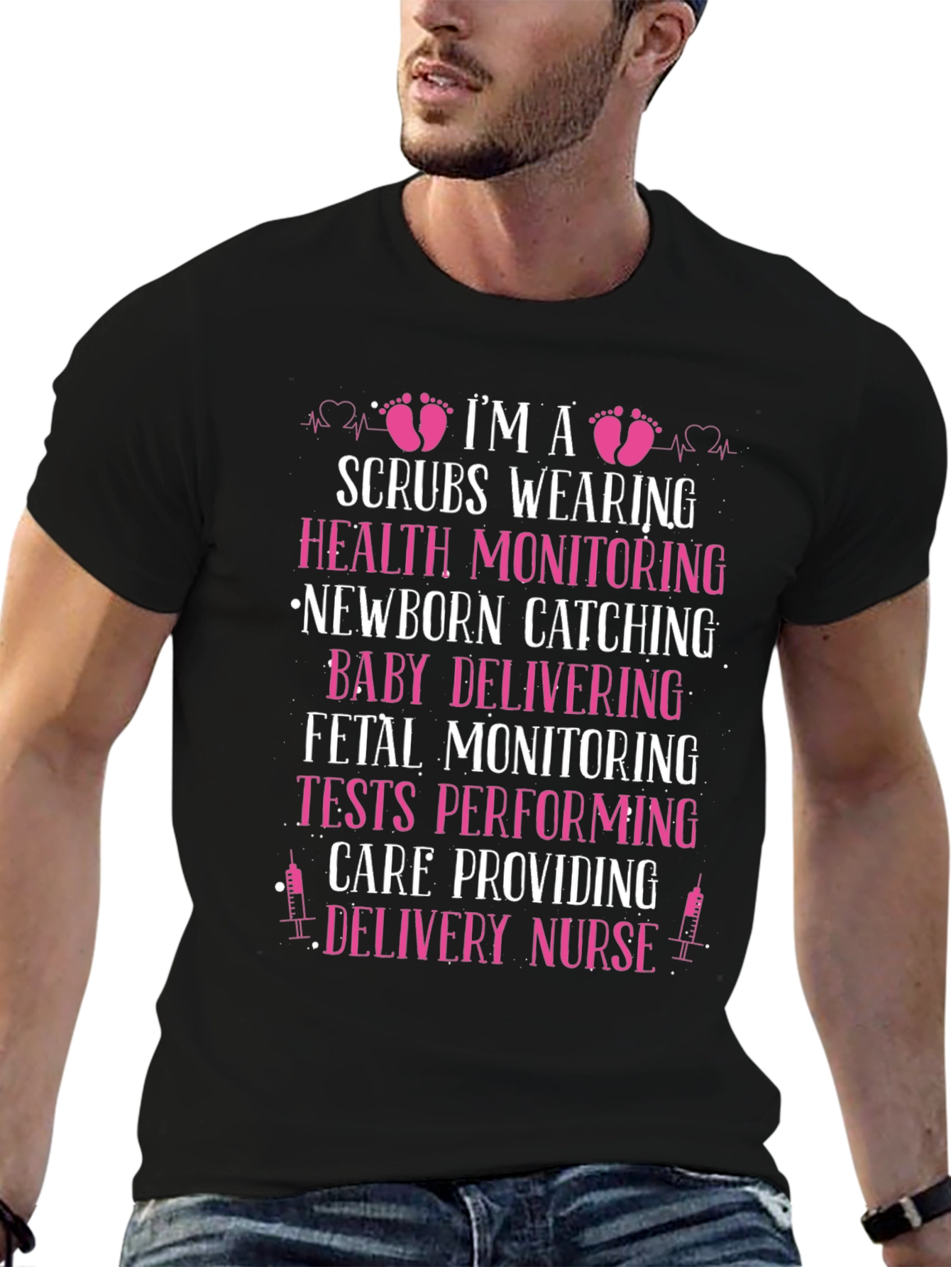 Delivery Nurse T-Shirt - Scrubs & Newborn Design