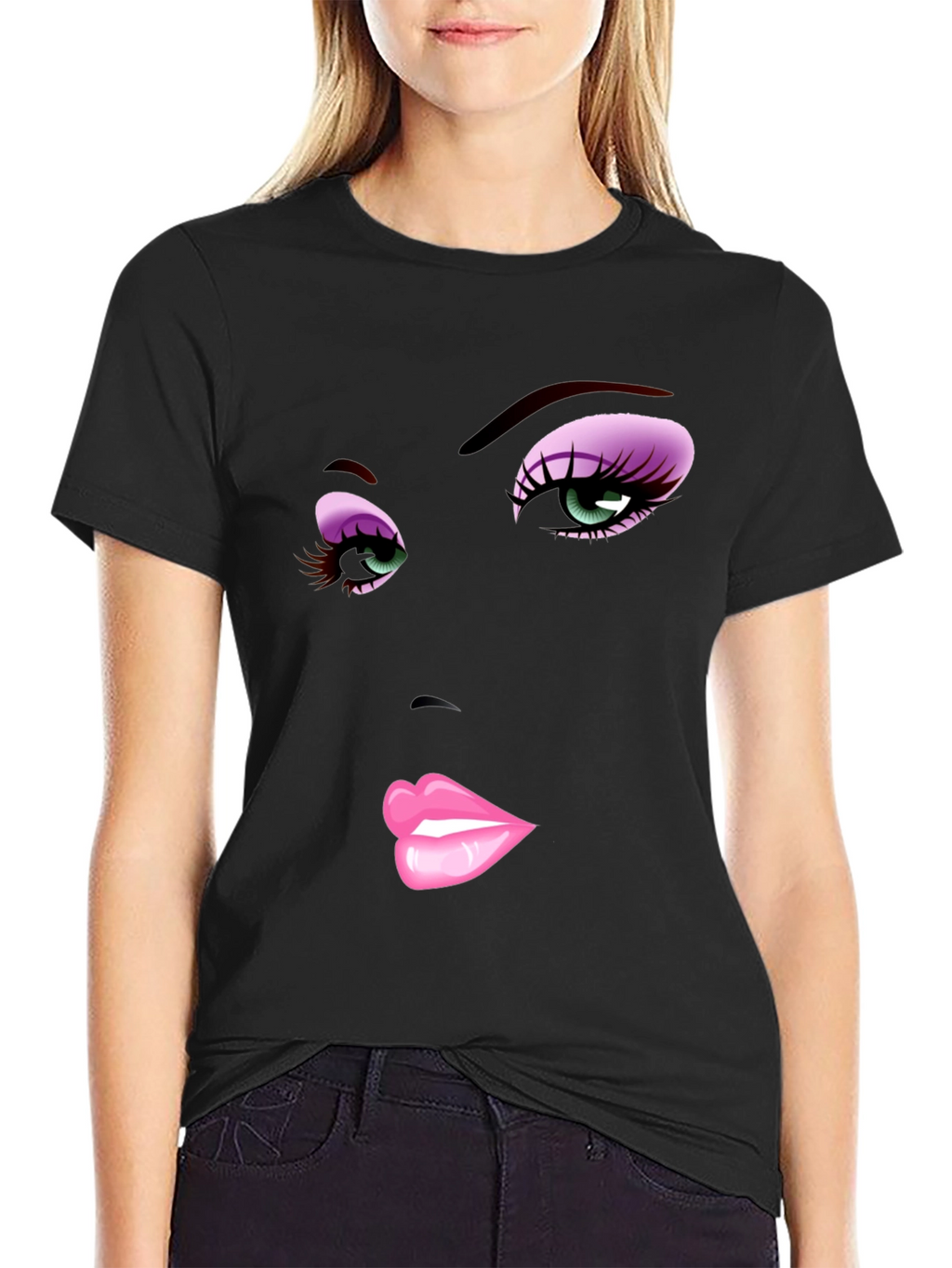 Glam Face Graphic T-Shirt - Bold Style