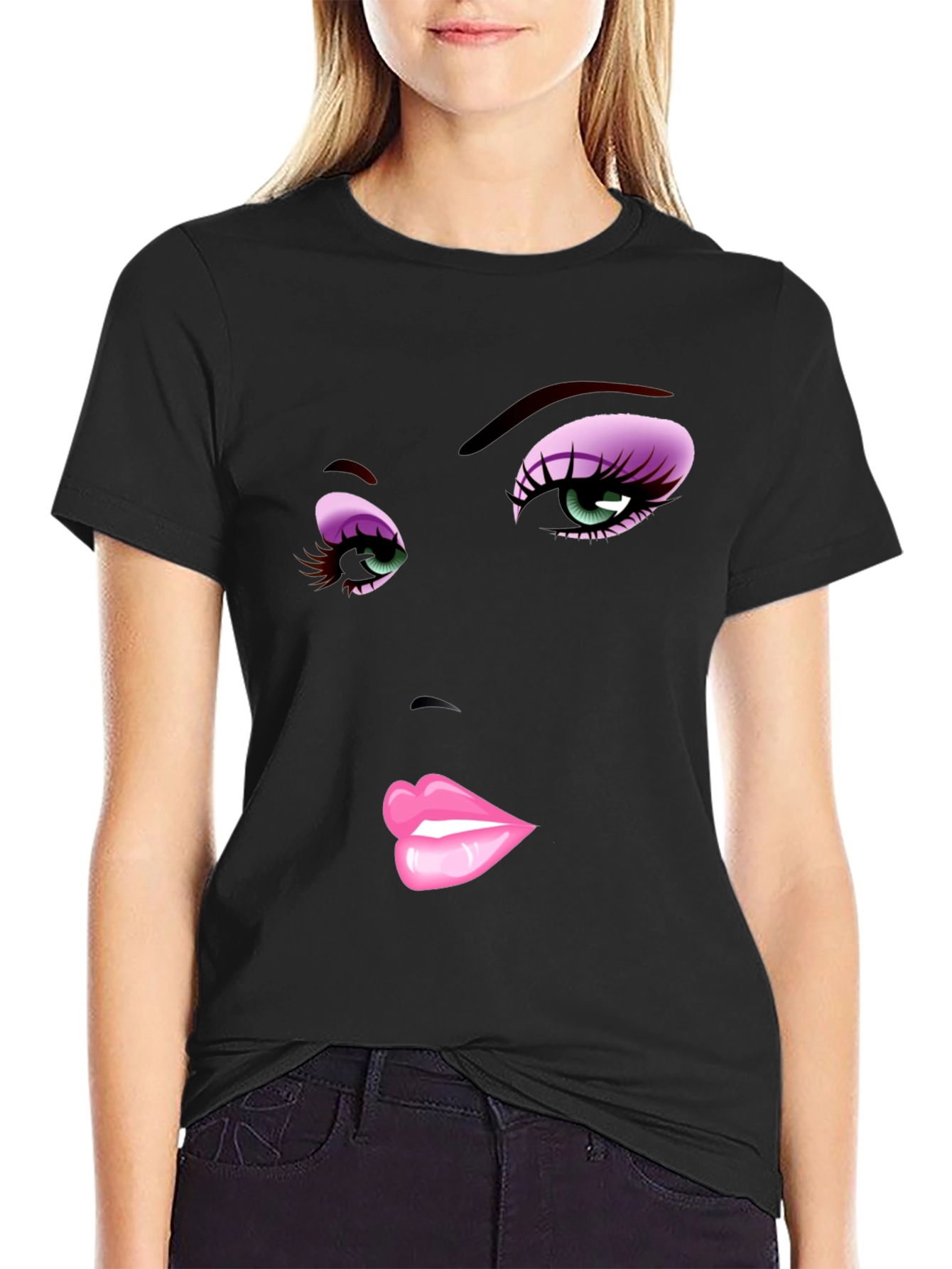 Glam Face Graphic T-Shirt - Bold Style