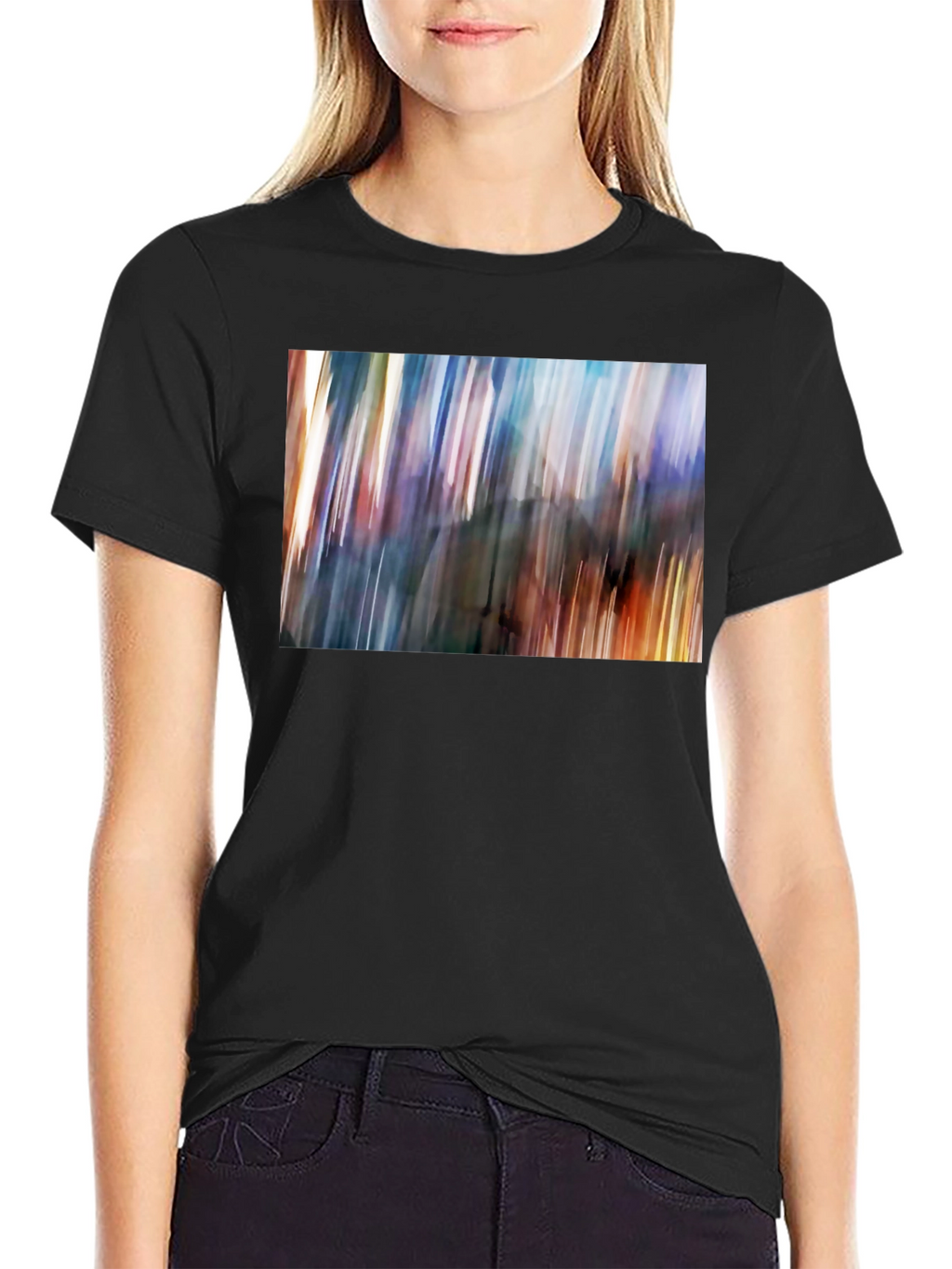 Abstract Blur Art Print Black T-Shirt