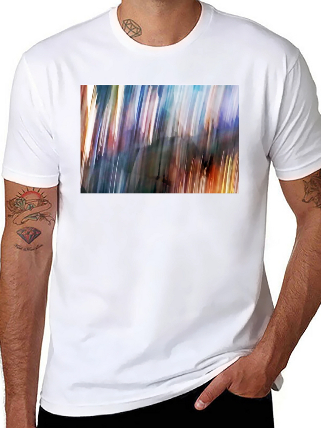 Abstract Blur Art Print Black T-Shirt