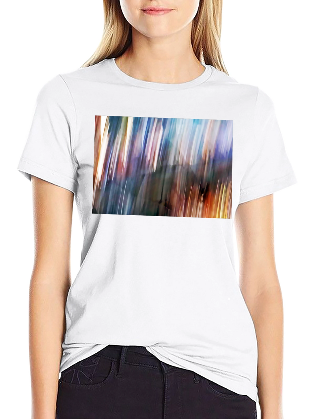 Abstract Blur Art Print Black T-Shirt