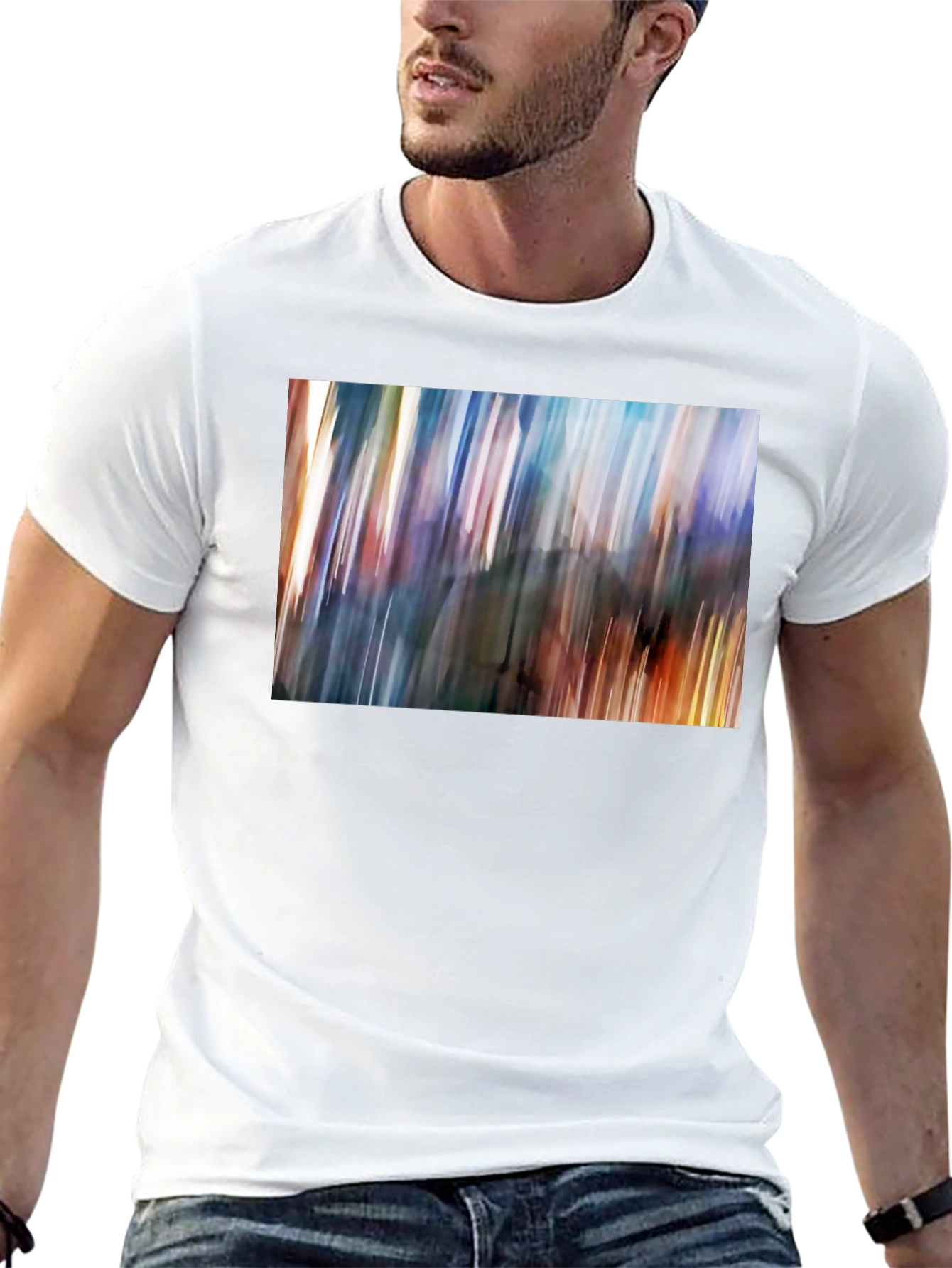Abstract Blur Art Print Black T-Shirt