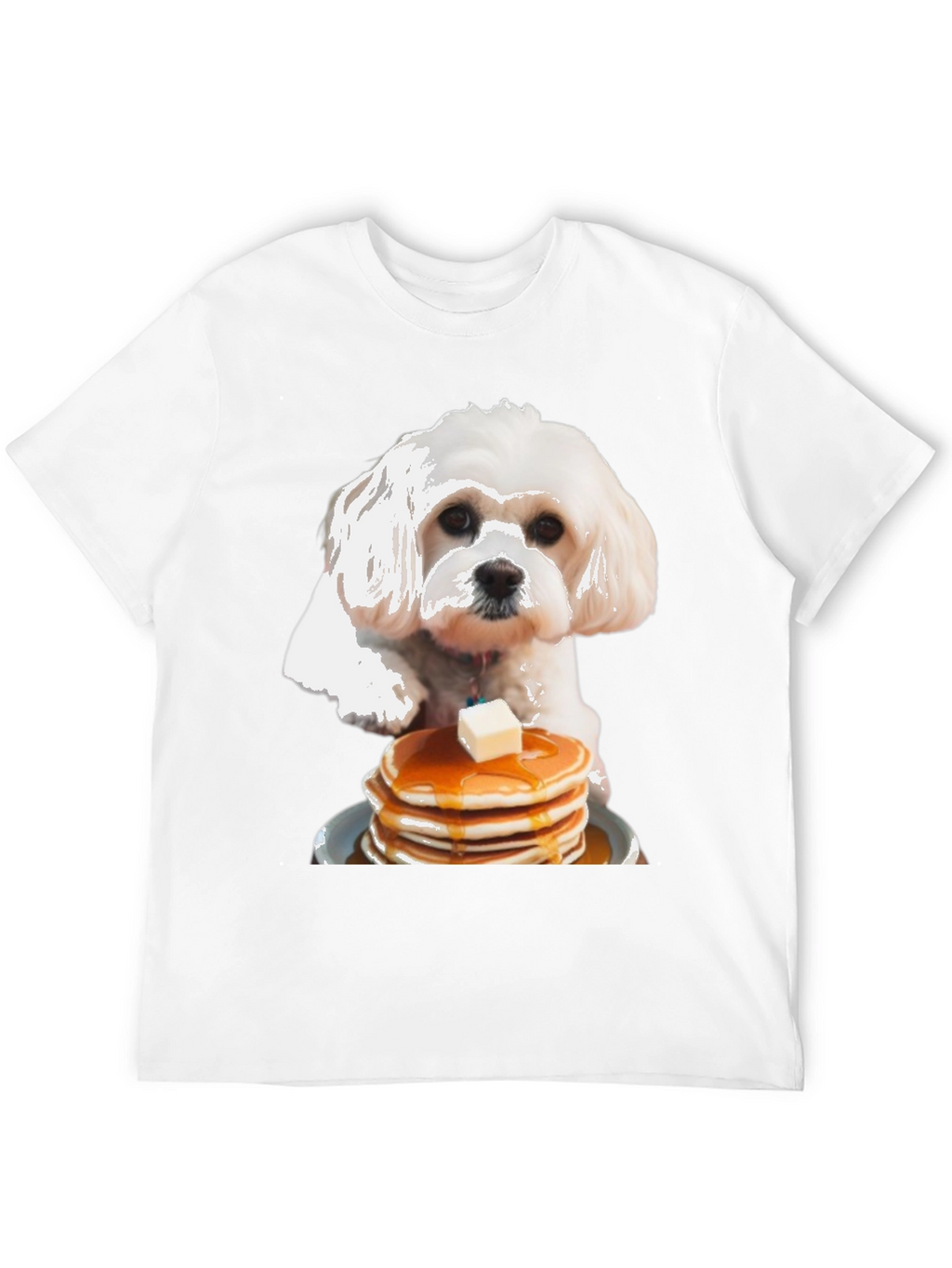 Dog and Pancakes Black Graphic T-Shirt