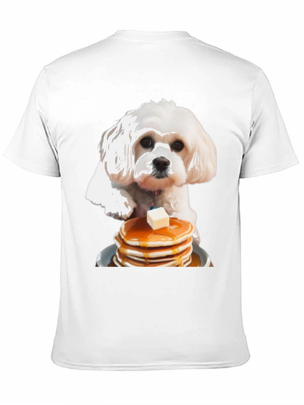 Dog and Pancakes Black Graphic T-Shirt