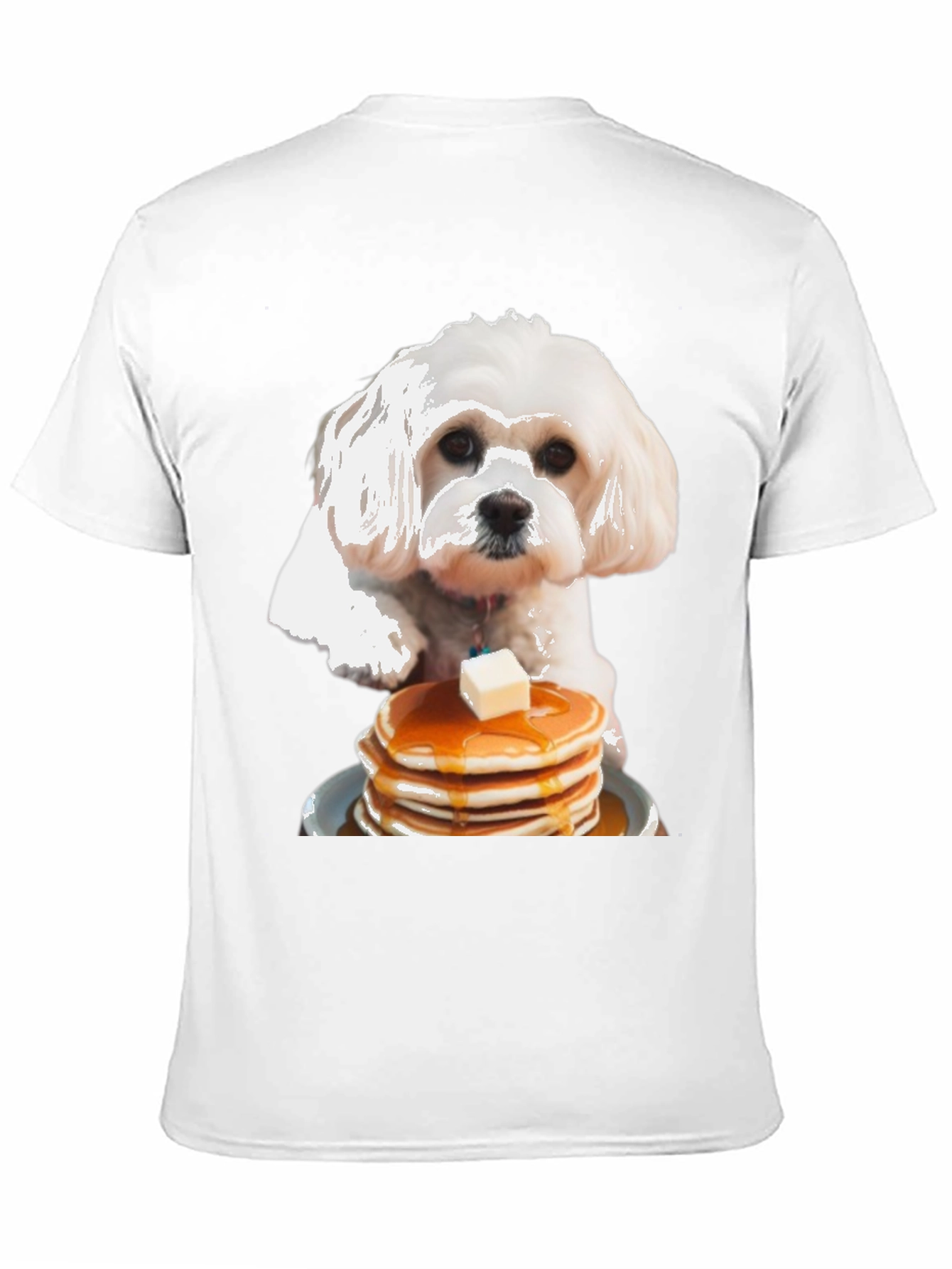 Dog and Pancakes Black Graphic T-Shirt