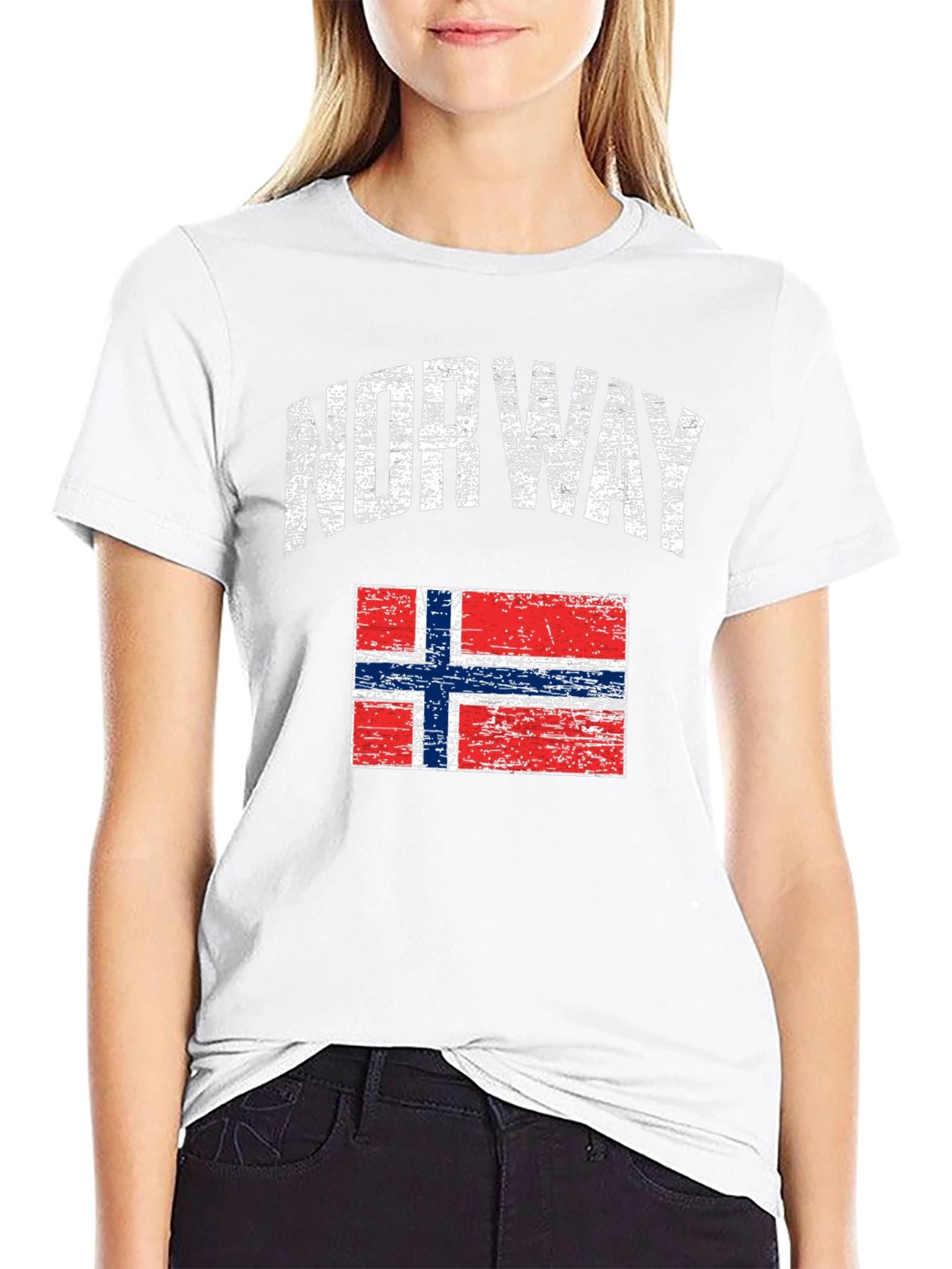 Norway Flag Distressed T-Shirt