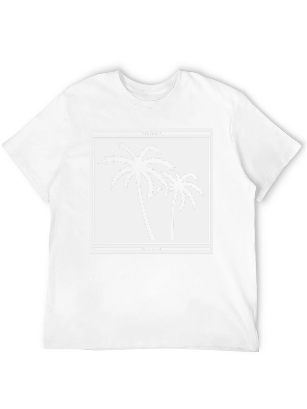 Palm Tree Graphic Tee - Black Cotton Casual Shirt