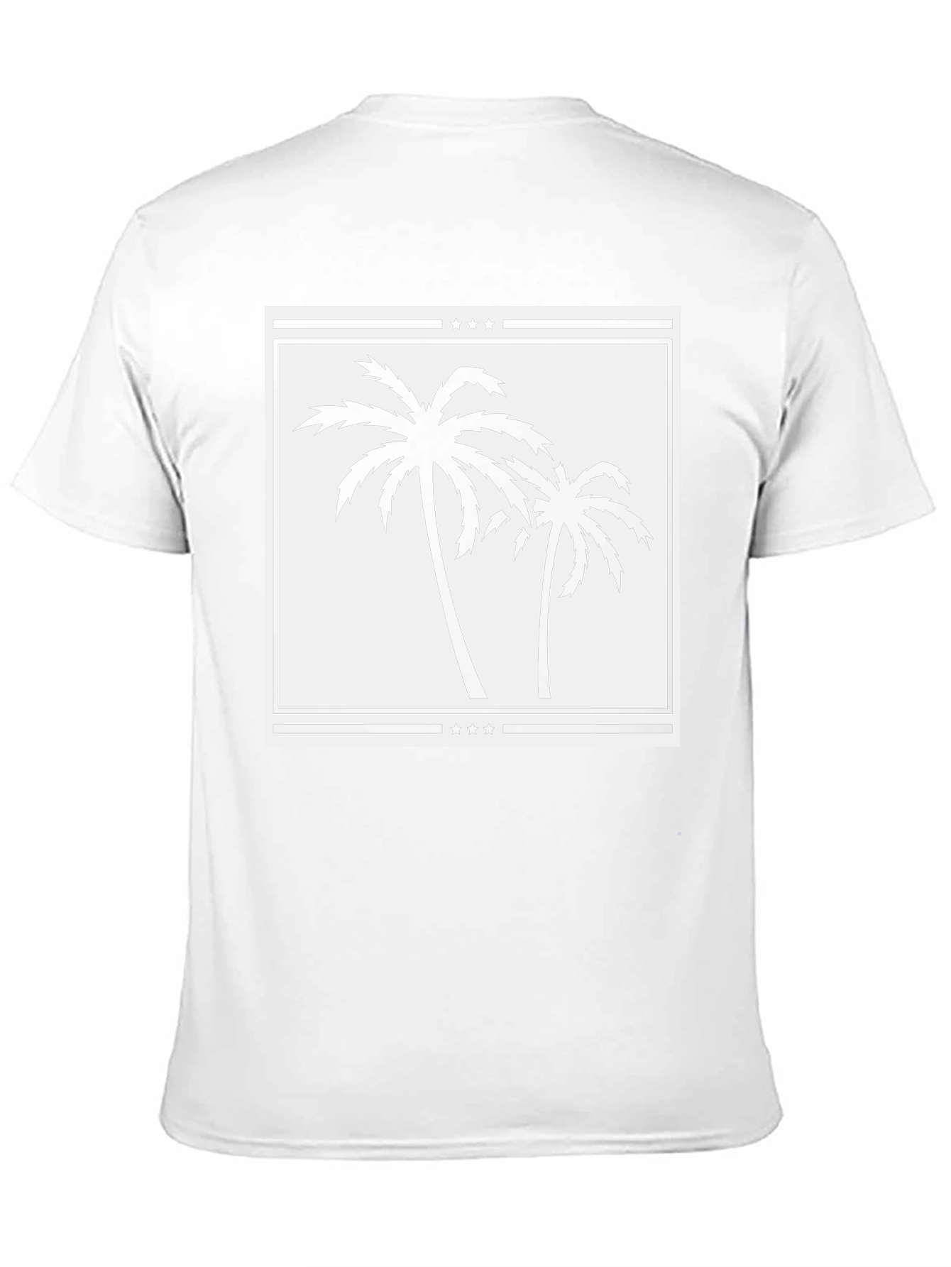 Palm Tree Graphic Tee - Black Cotton Casual Shirt